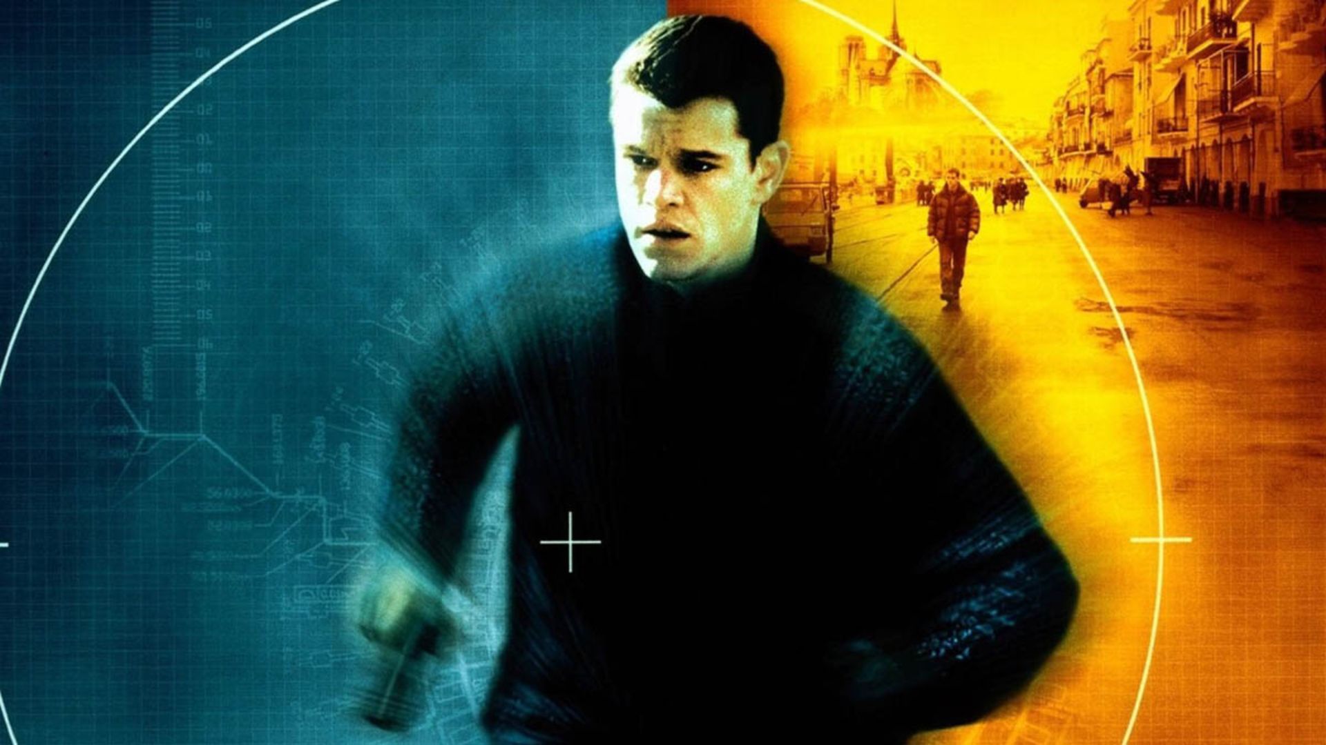 شخصیت جیسون بورن در کاور دو رنگ فیلم the bourne identuty