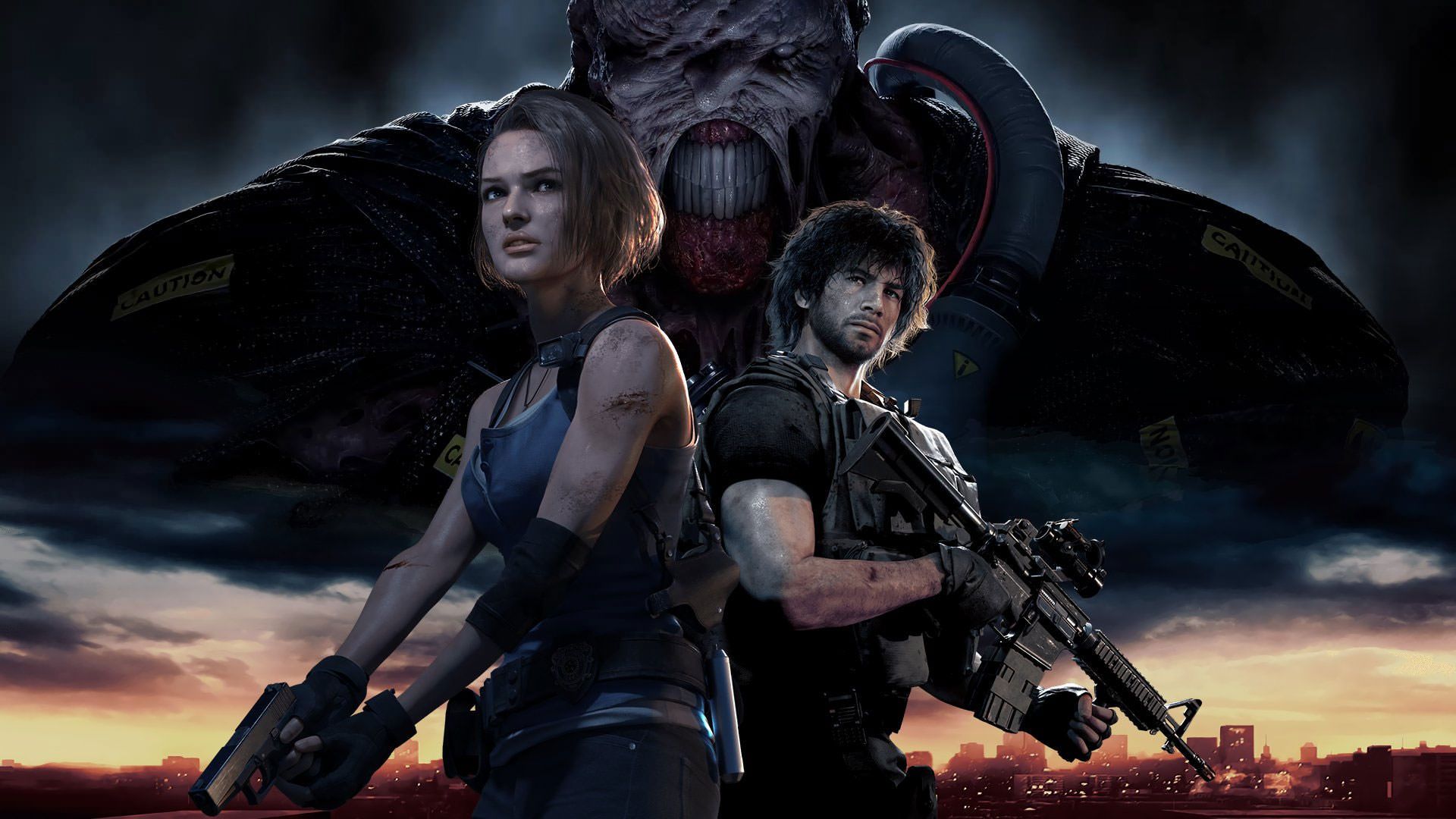 جیل ولنتاین و کارلوس اولیویرا در بازی Resident Evil 3