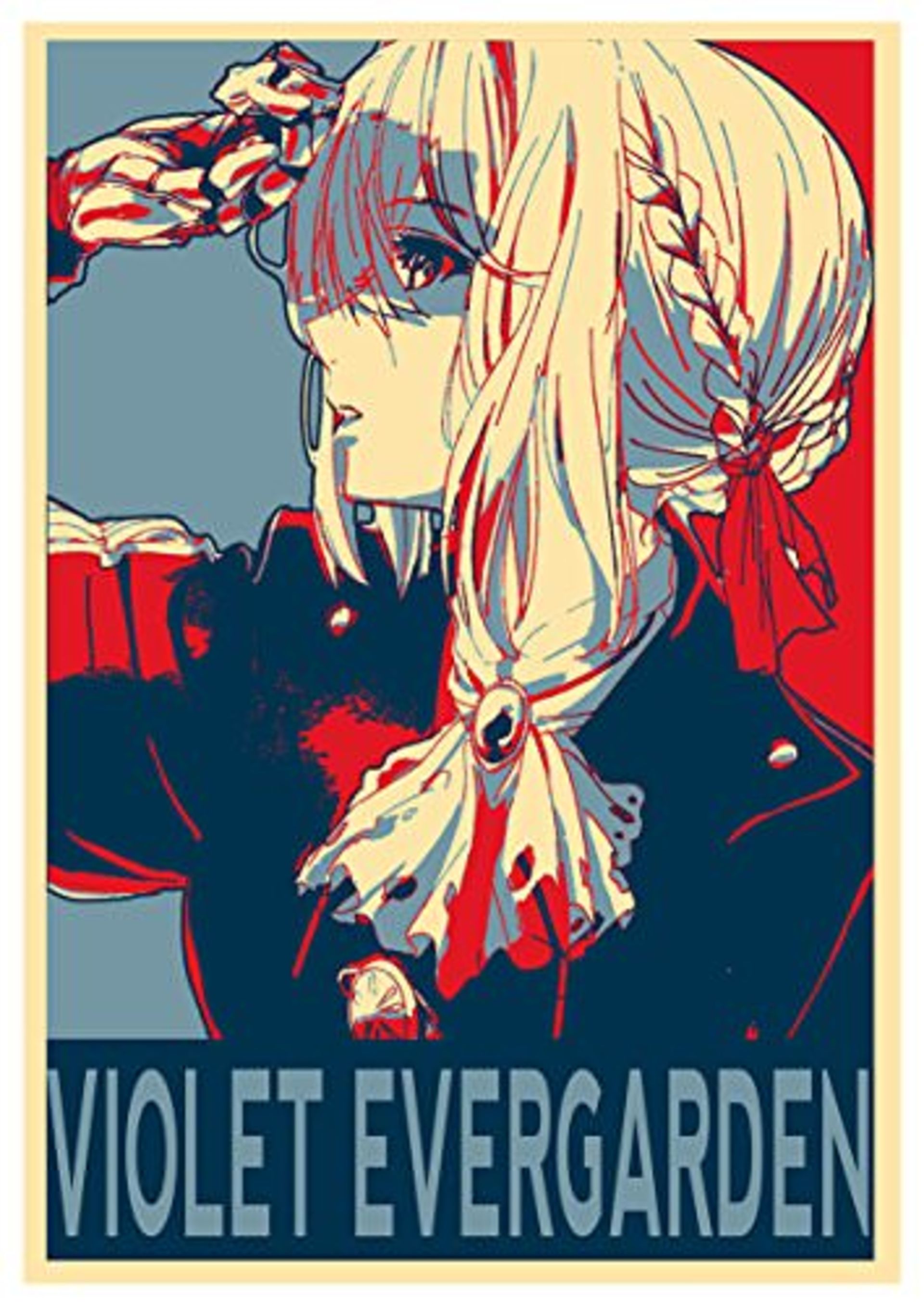 تصویر آبی و قرمز از انیمه Violet Evergarden نتفلیکس