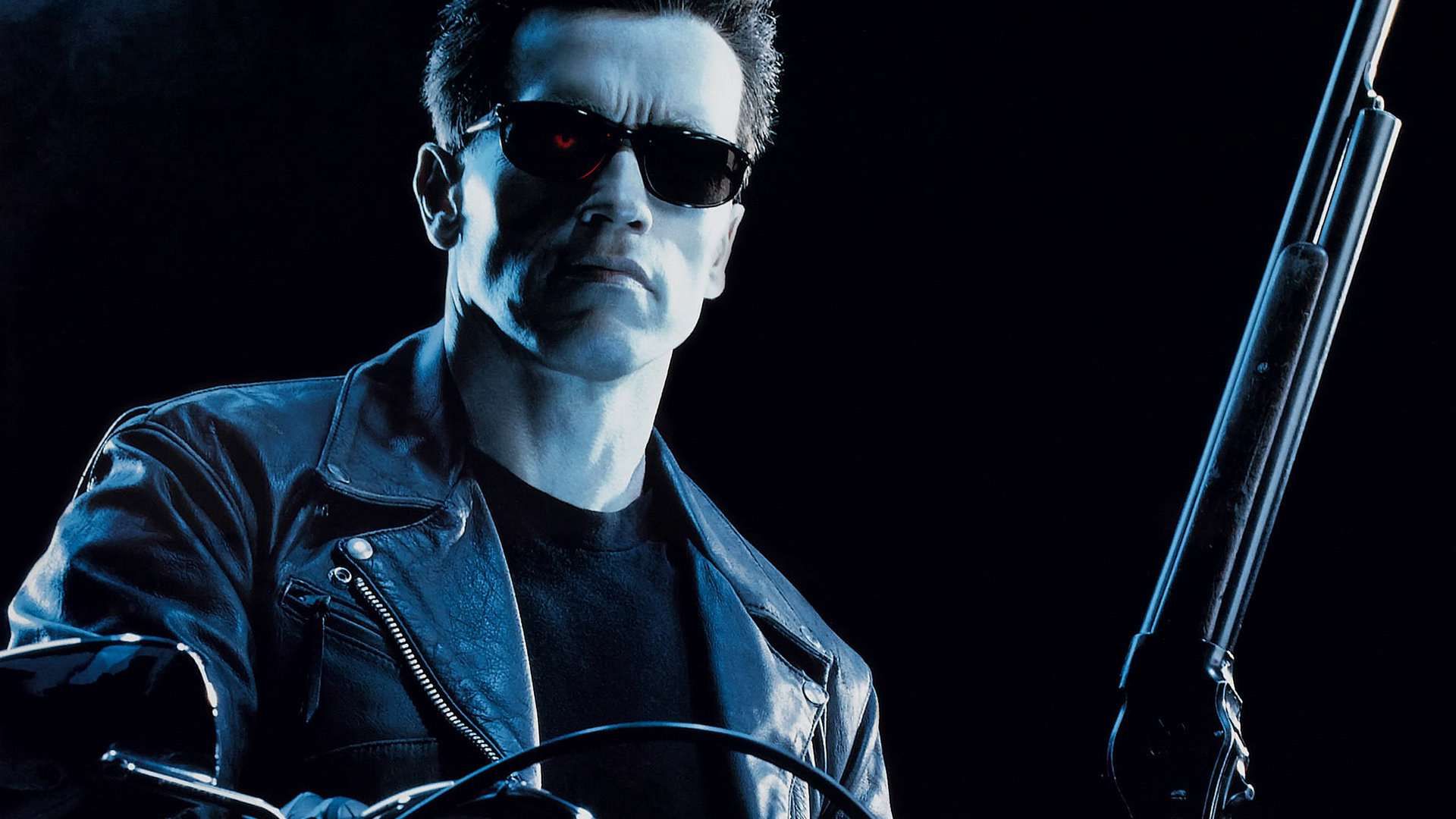 آرنولد شوارتزنگر سوار بر موتور خود در فیلم terminator 2: judgment day