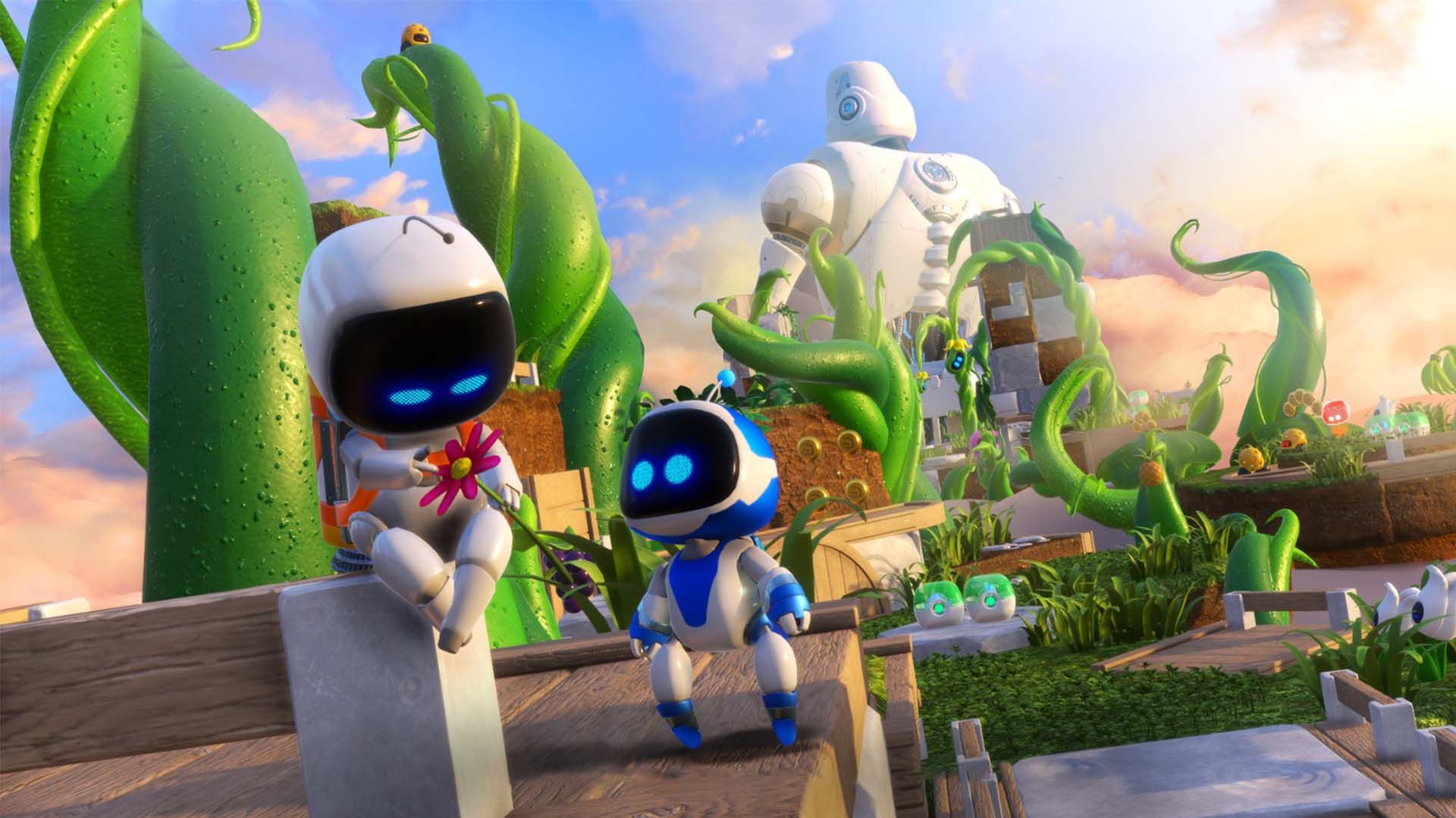 استرو و ربات ها در محیط سرسبز بازی Astro Bot Rescue Mission