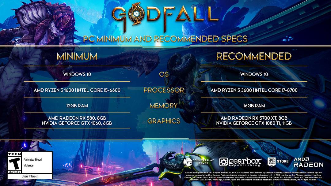 مشخصات سخت افزاری بازی Godfall