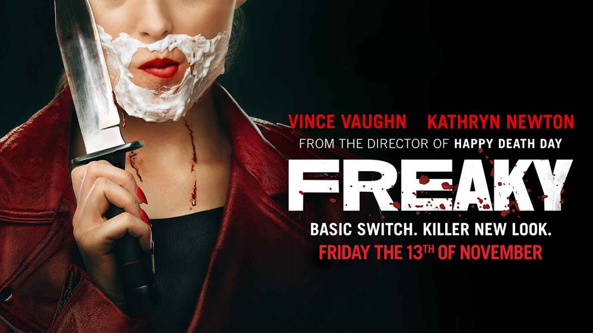 یک زن به همراه چاقو در پوستر اصلی فیلم freaky