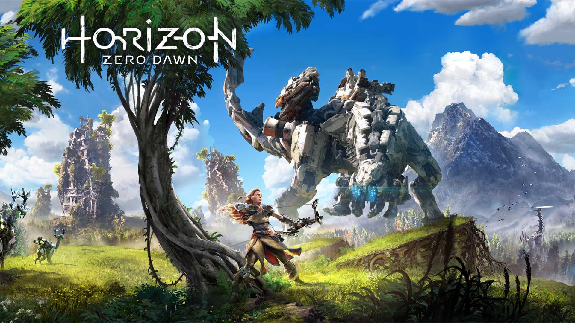 الوی در حال مبارزه با ربات در بازی Horizon Zero Dawn