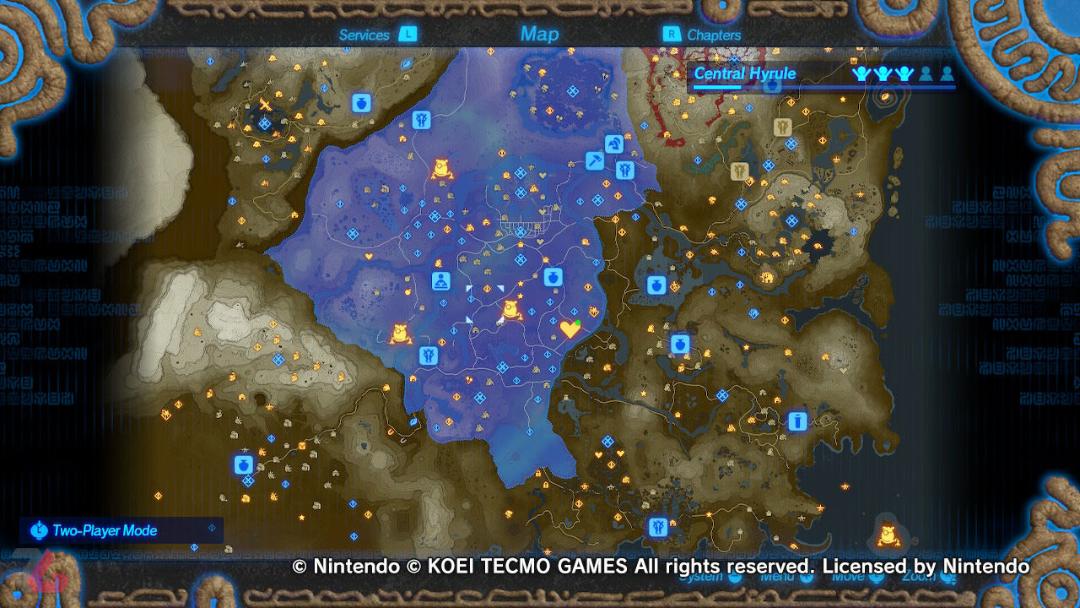 محتویات اصلی و فرعی نقشه Hyrule Warriors: Age of Calamity