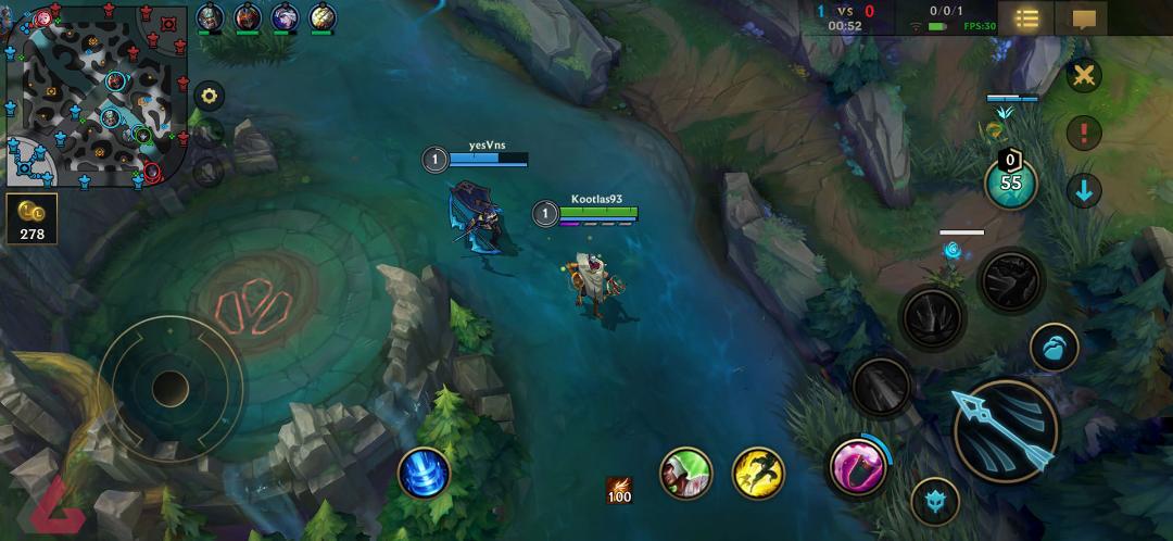 جین و اش در حال ورود به لین پایین در League of Legends: Wild Rift