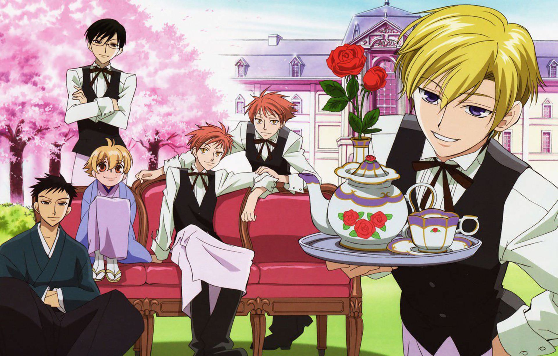 اعضای باشگاه مهمان‌داری در انیمه Ouran High School Host Club