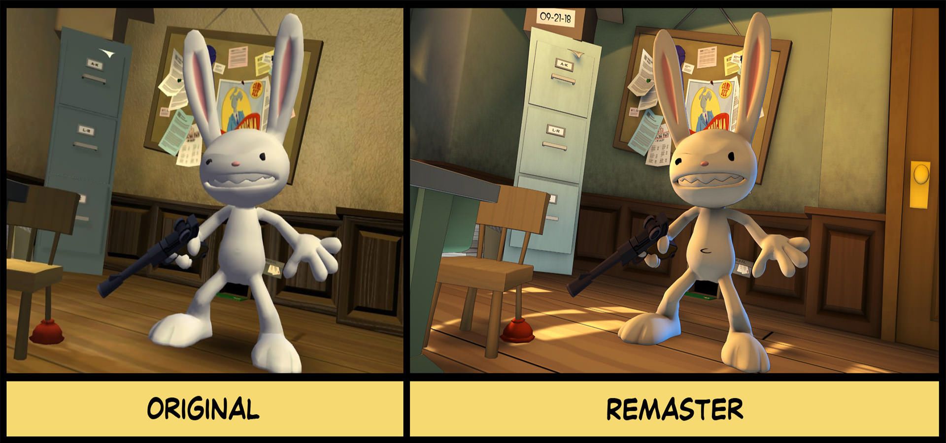 تصاویر مقایسه‌ی بازی اصلی با ریمستر در Sam and Max Save the World