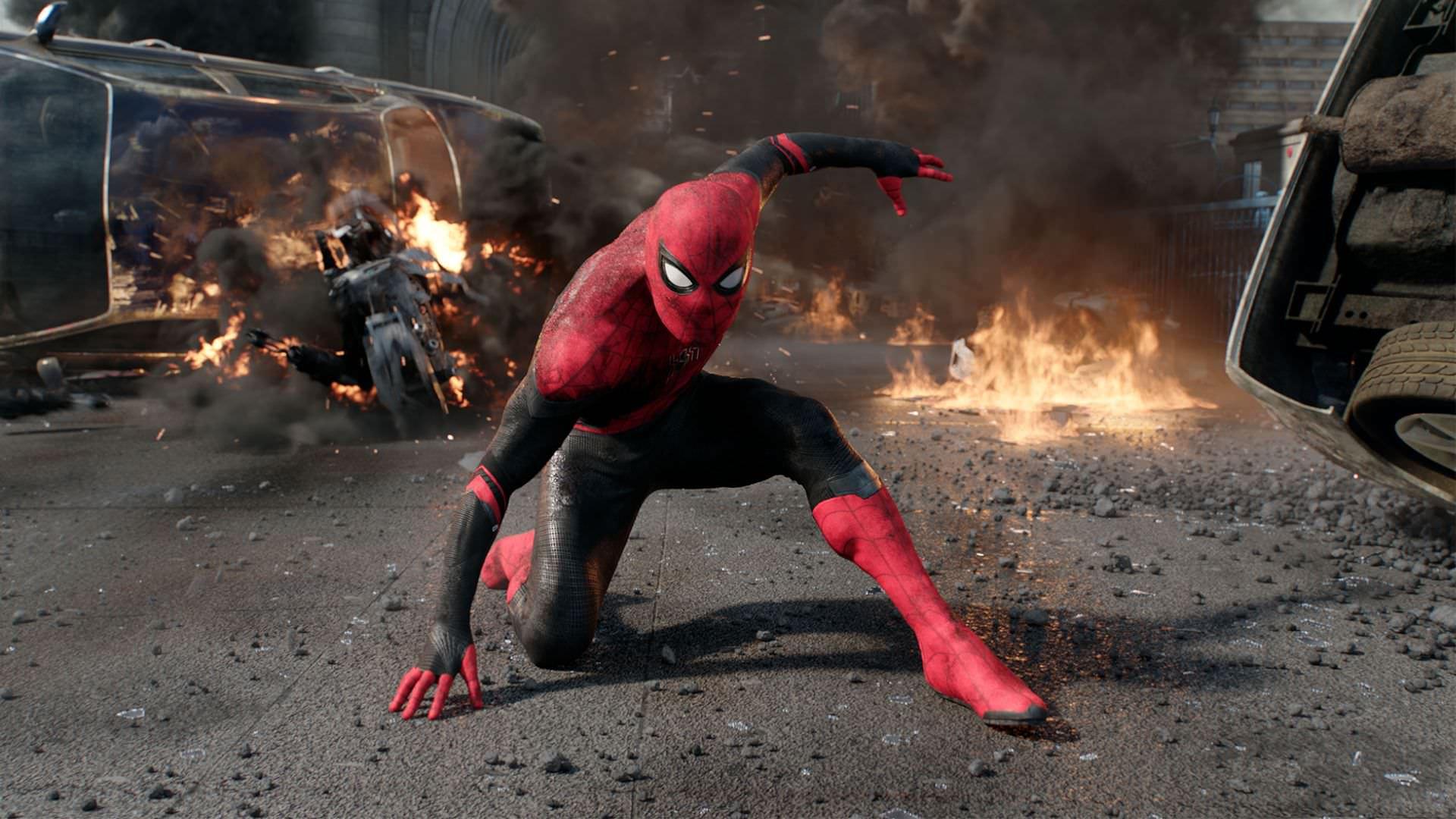 فرود ابرقهرمانی مرد عنکبوتی با بازی تام هالند در فیلم Spider-Man: Far From Home