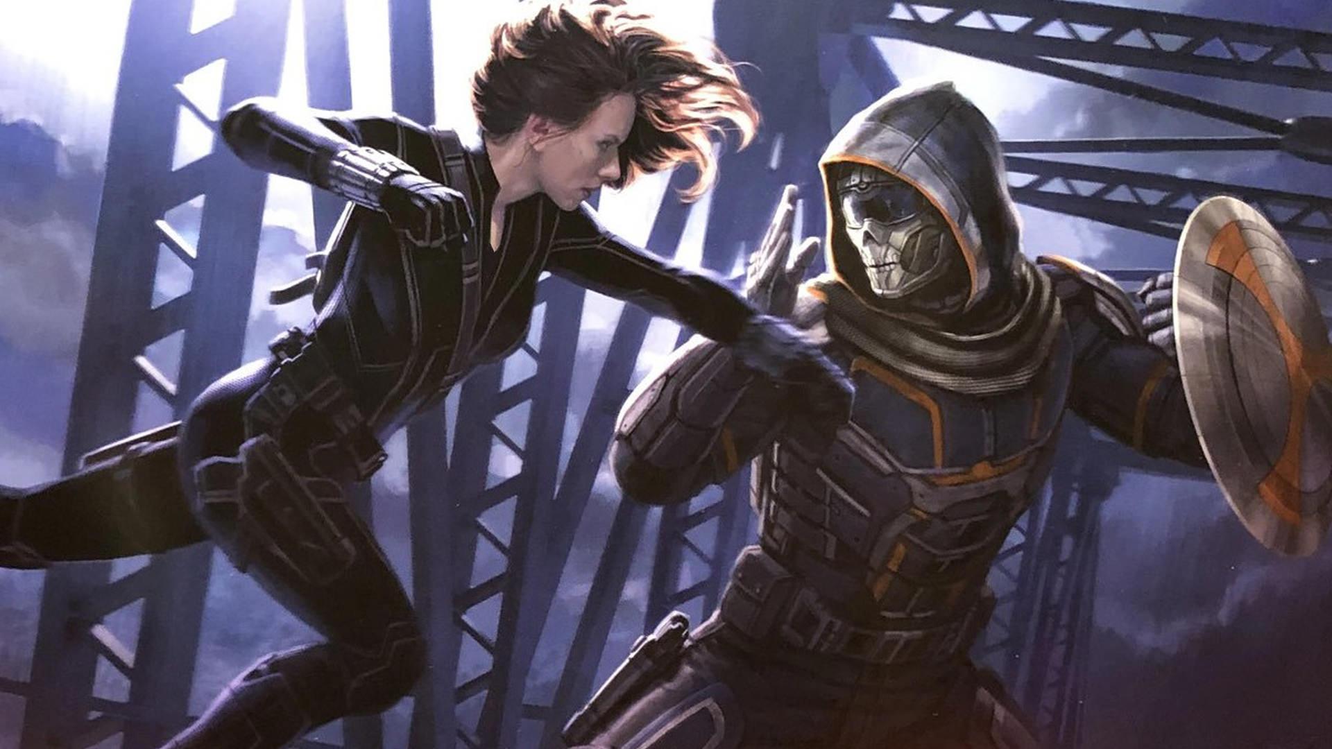 مبارزه ناتاشا رومانوف با تسک‌مستر در فیلم Black Widow