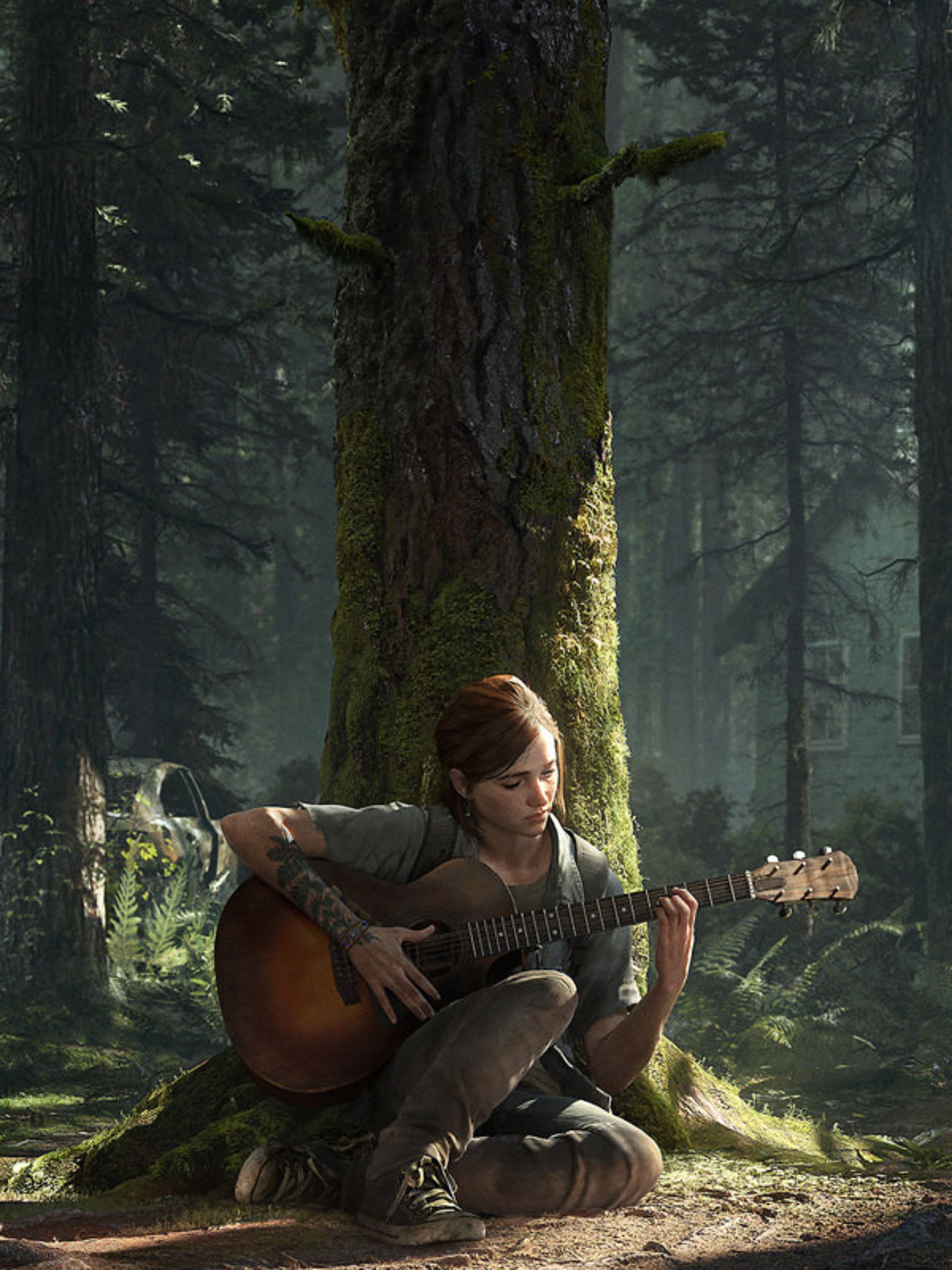 الی در جنگل گیتار می‌نوازد بازی the last of us 2