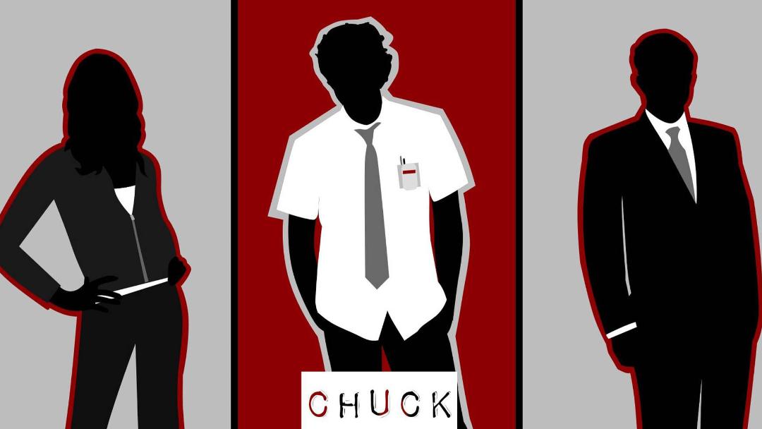 تصویری انیمیشنی و طراحی شده از شخصیت‌های اصلی سریال chuck