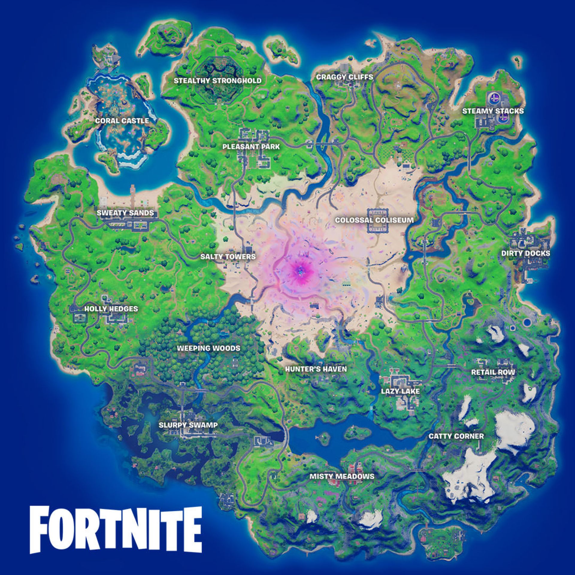 نقشه فصل پنجم فورتنایت چپتر ۲