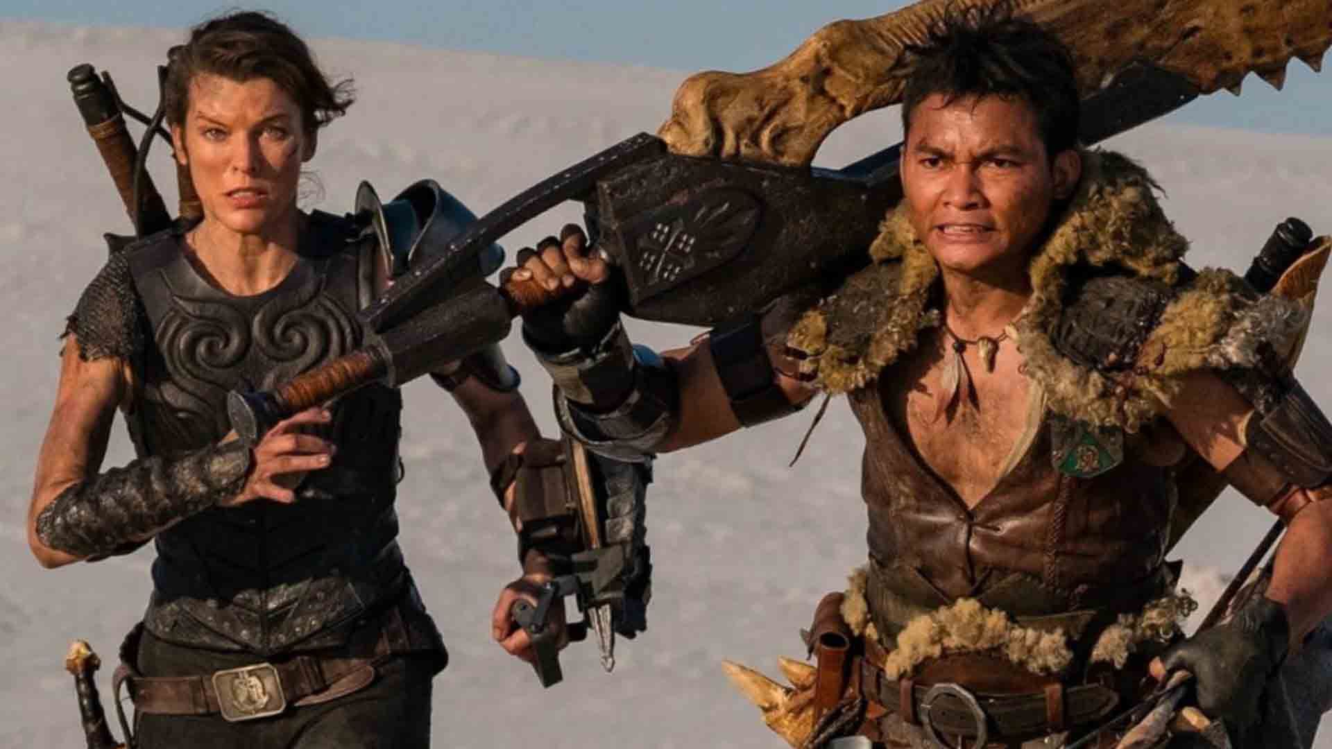 میلا یوویچ و تونی جا در فیلم Monster Hunter