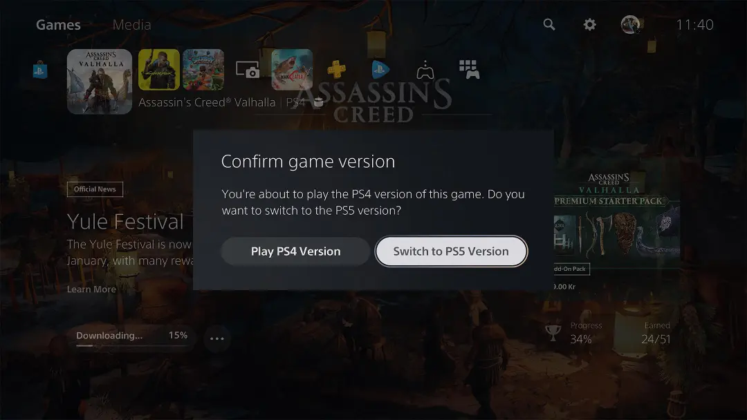 اعلان برای اخطار درباره اجرا شدن نسخه PS4 بازی‌ها روی PS5