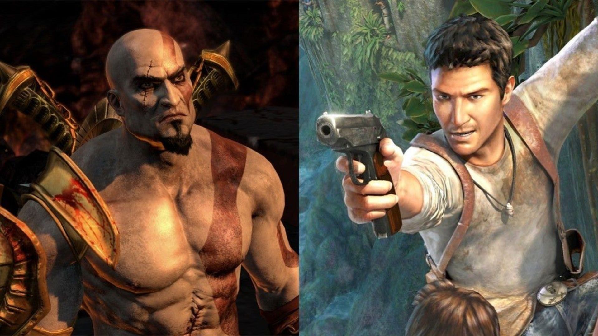 نیتن دریک و کریتوس از بازی های God of War و Uncharted