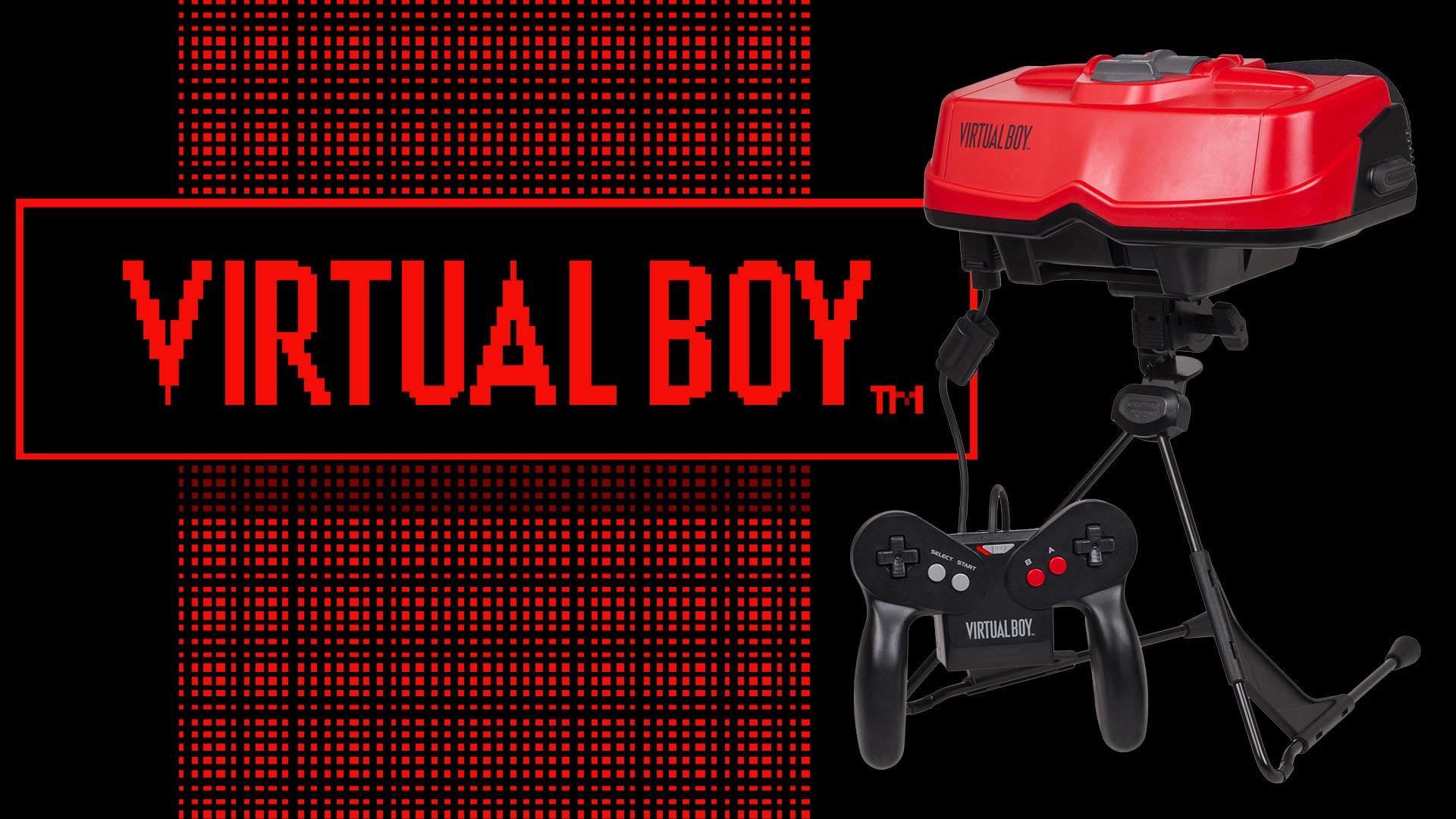 کنسول Virtual Boy و کنترلر سیاه رنگ آن