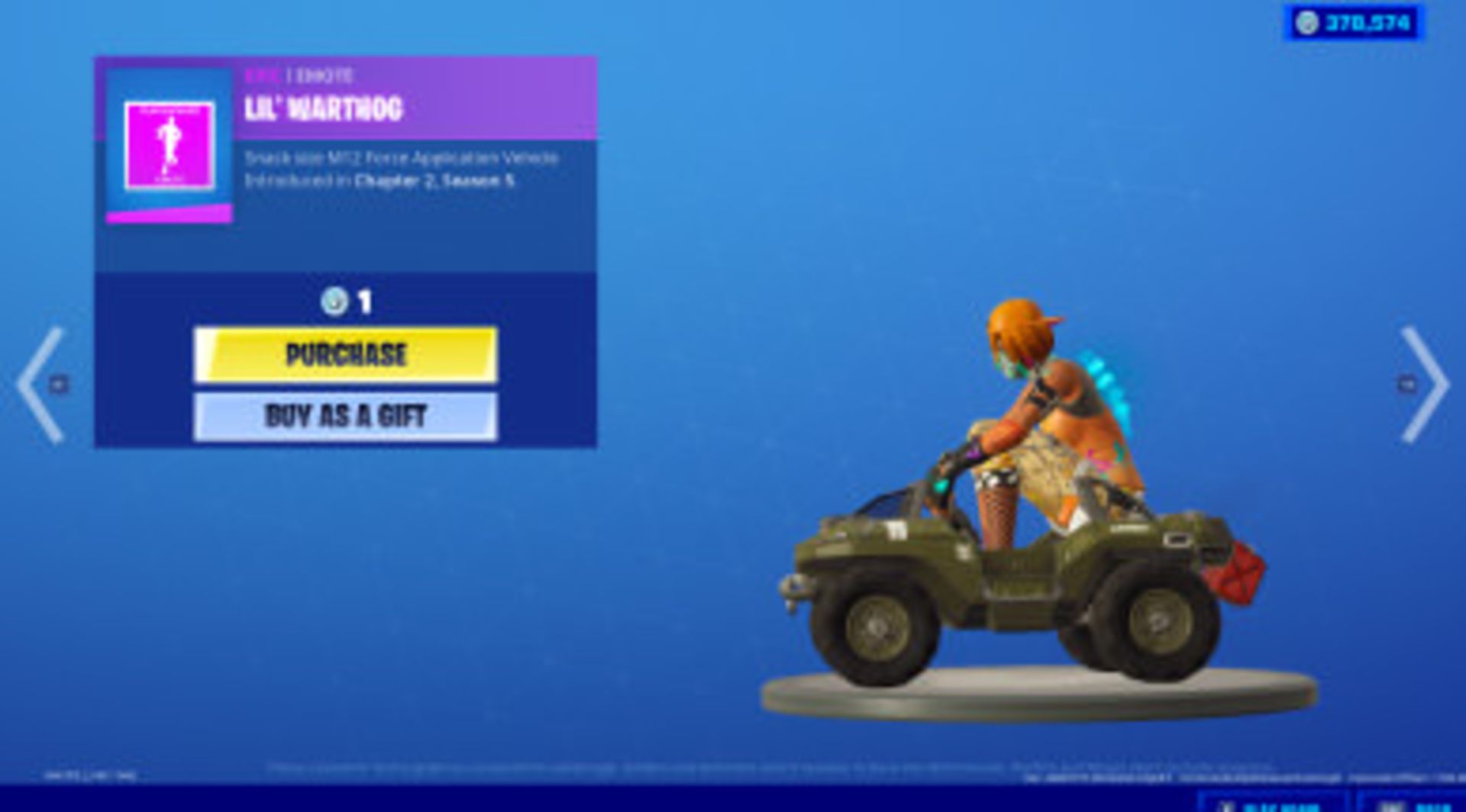 Warthog در بازی Fortnite