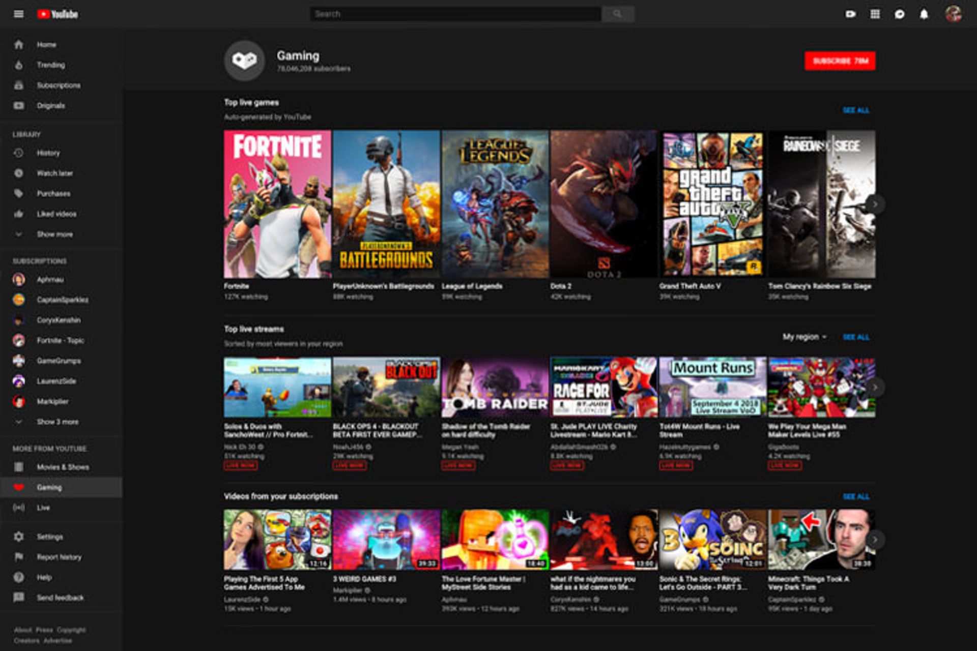یوتیوب گیمینگ / YouTube Gaming