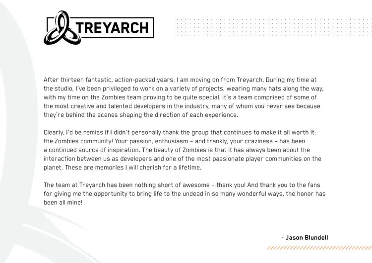 Jason Blundell Statement / بیانیه‌ی جیسون بلاندل
