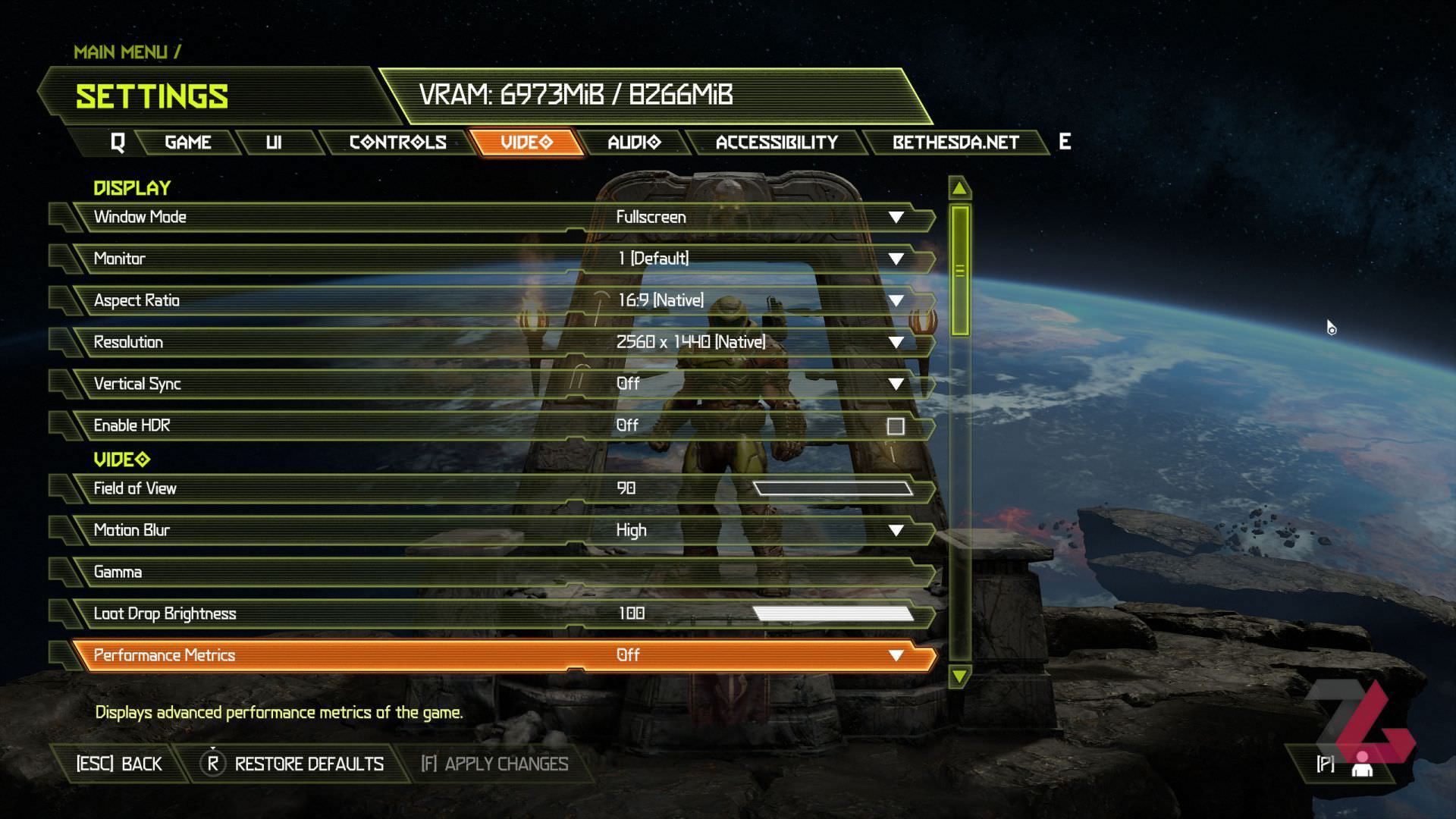 DOOM: Eternal Video Setting 1