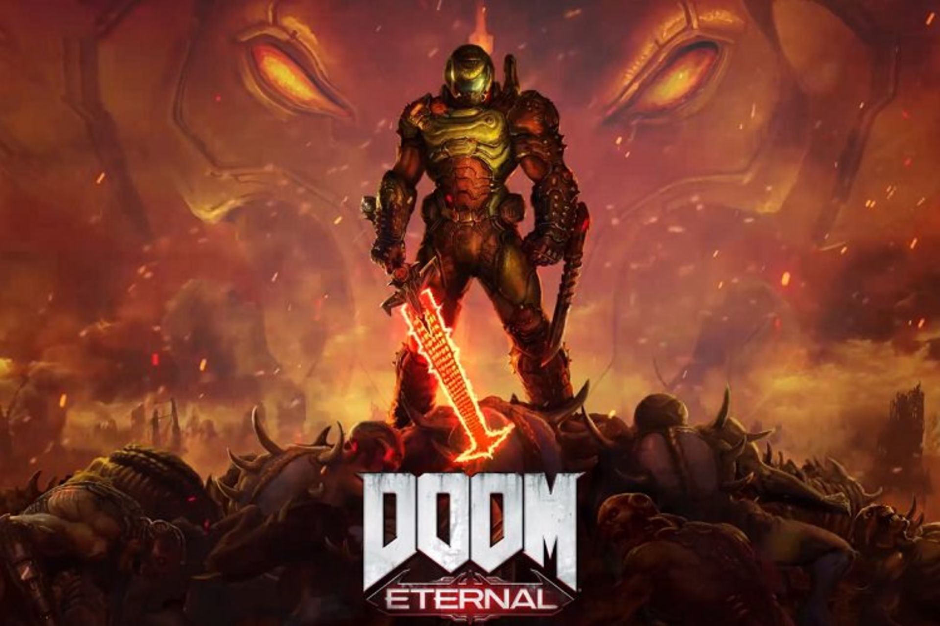 والپیپر قرمز بازی DOOM Eternal در جهنم