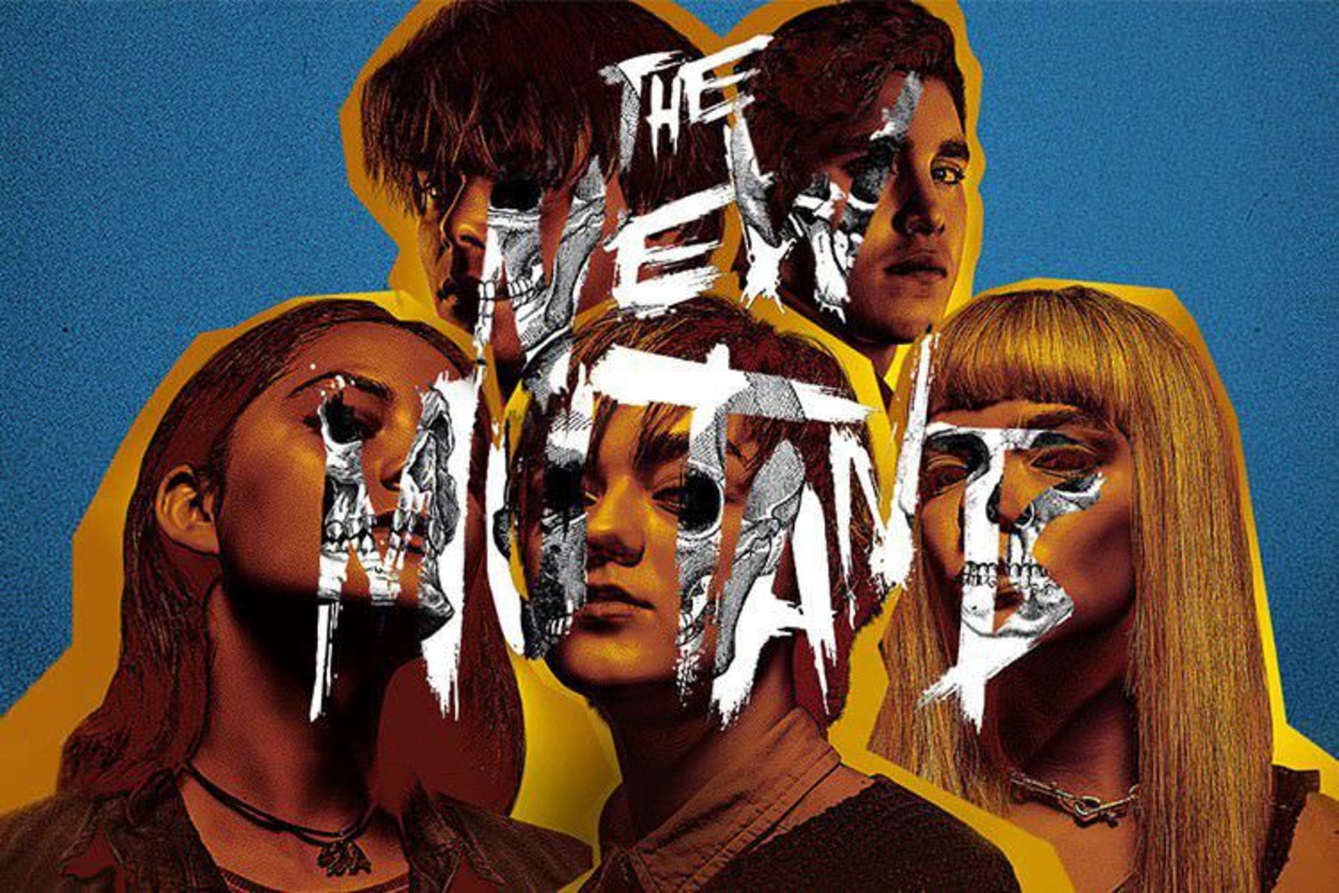 شخصیت های فیلم The New Mutants در کنار لوگو