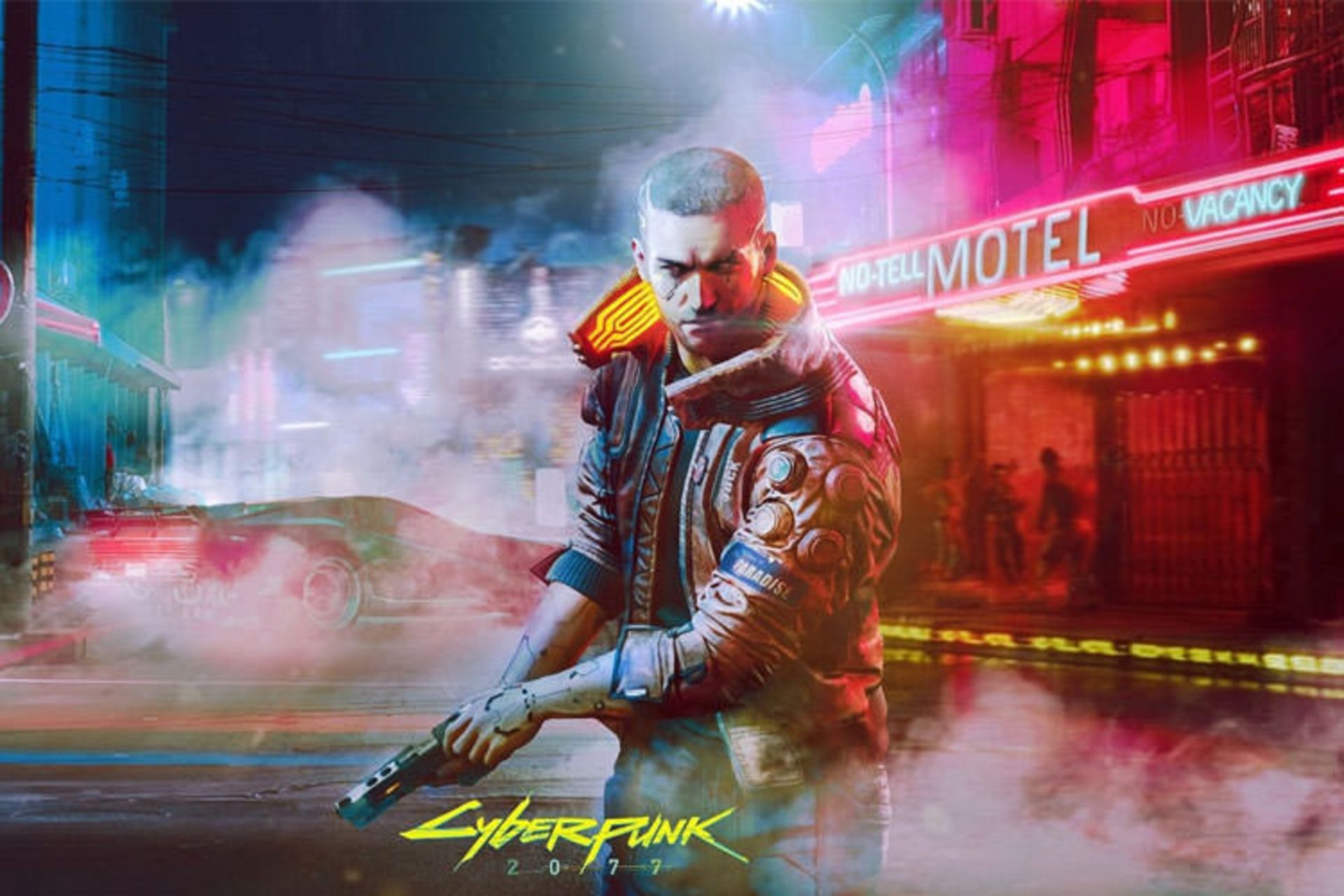 کاراکتر V در حال عبور از خیابان در Cyberpunk 2077