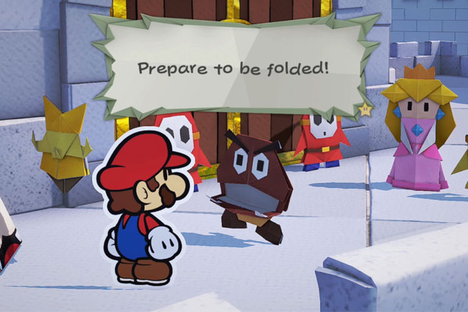 صحبت کردن ماریو با سایر کاراکترها در Paper Mario: The Origami King