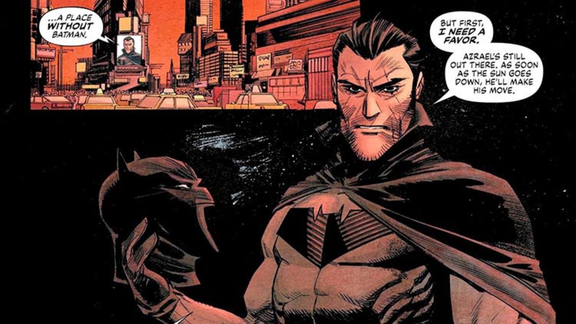 بتمن در حال صحبت کردن در Batman: Curse of the White Knight