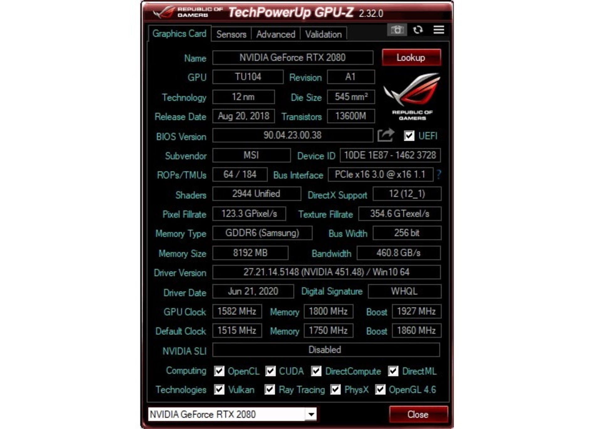 GPU Z Info