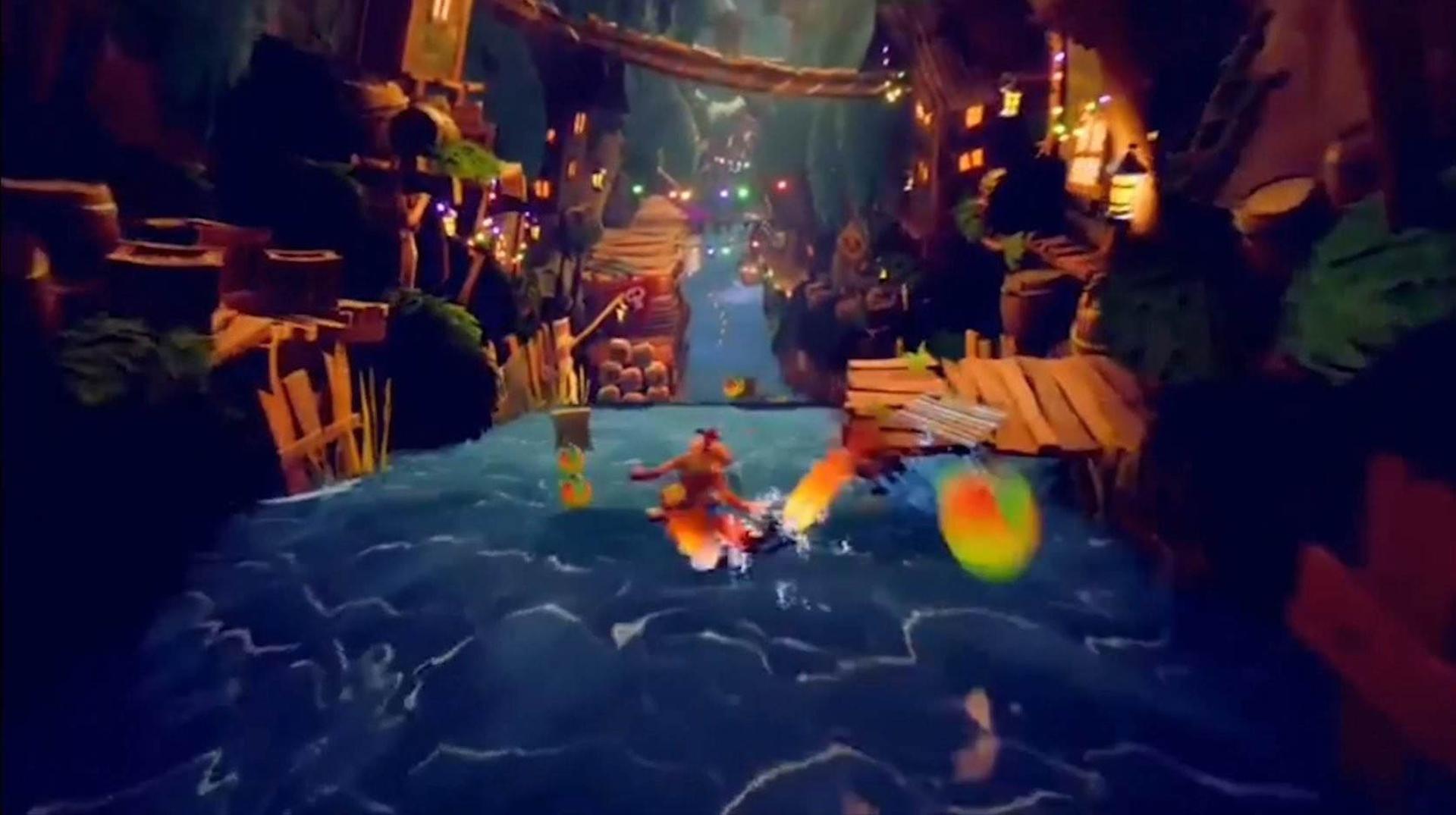 کرش روی آب در یکی از مراحل بازی Crash Bandicoot 4: It’s About Time