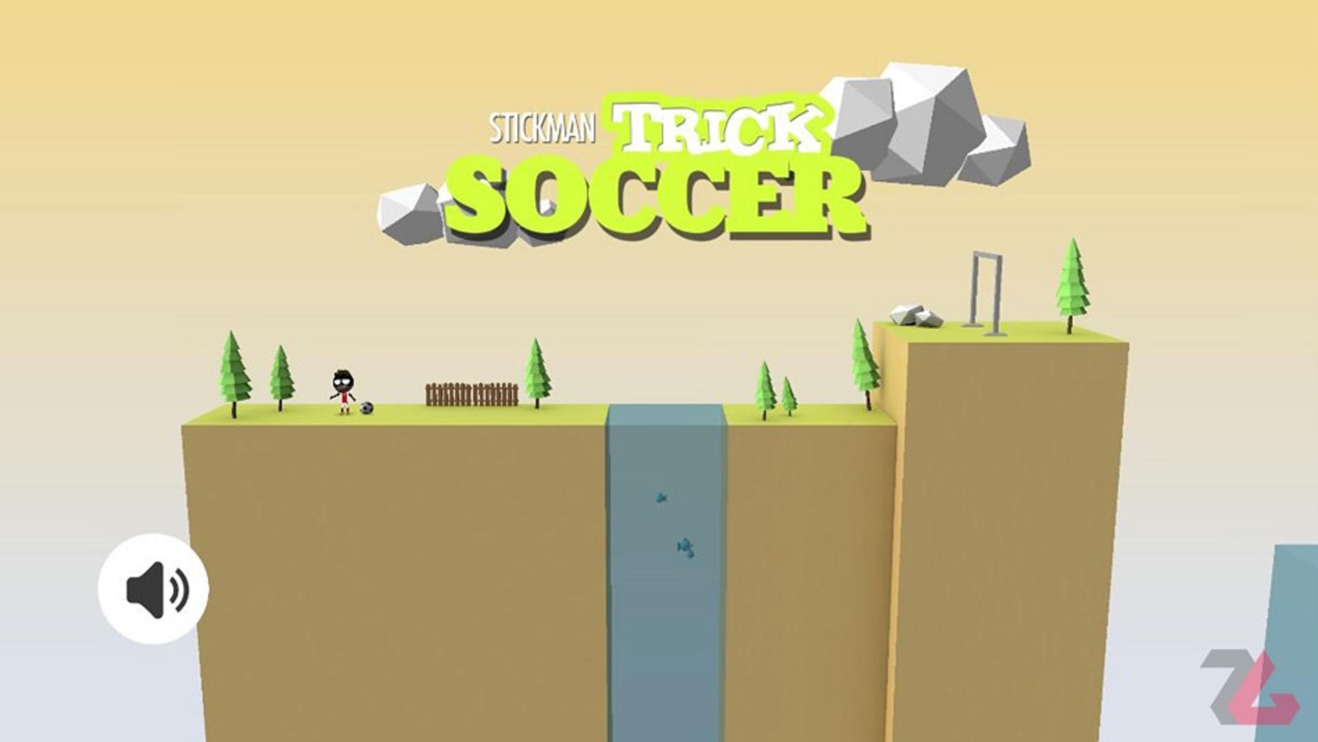 مرحله جهان سرسبز و بهار مانند در بازی Stickman Trick Soccer