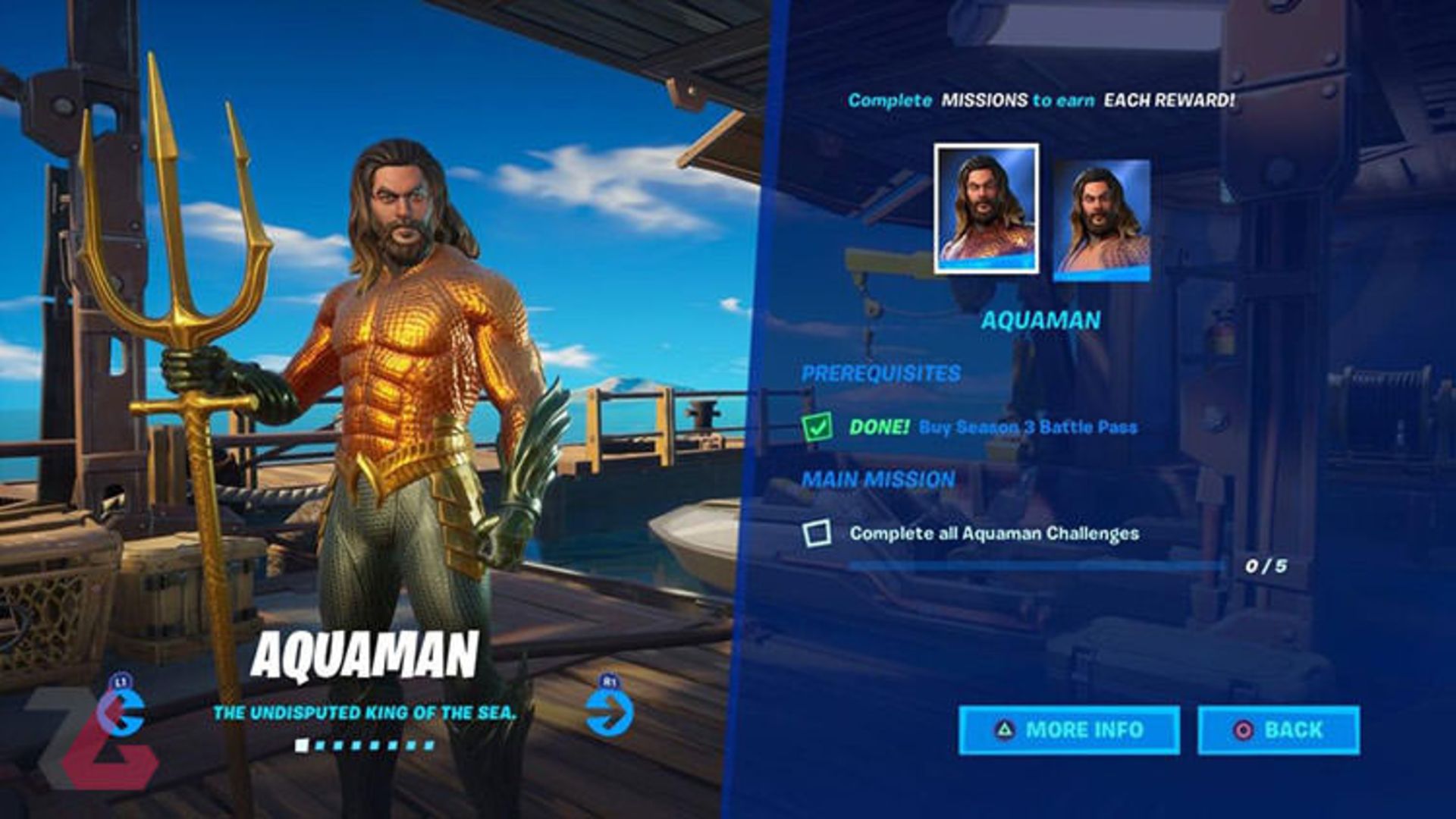 آکوامن در بتل پس فورتنایت