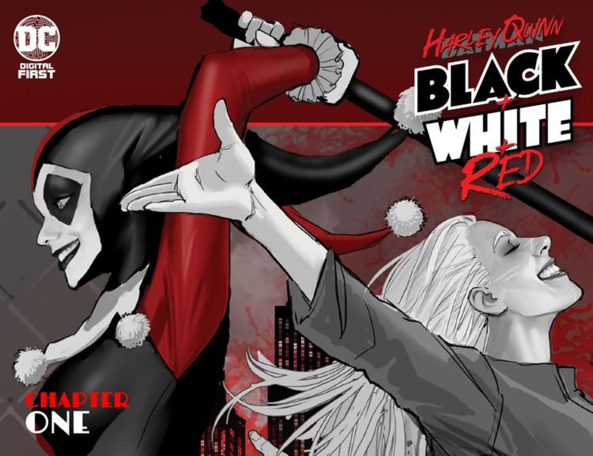 هارلی کویین و هارلین کویینزل در تصویر جلد سری کتاب کمیک Harley Quinn: Black + White + Red