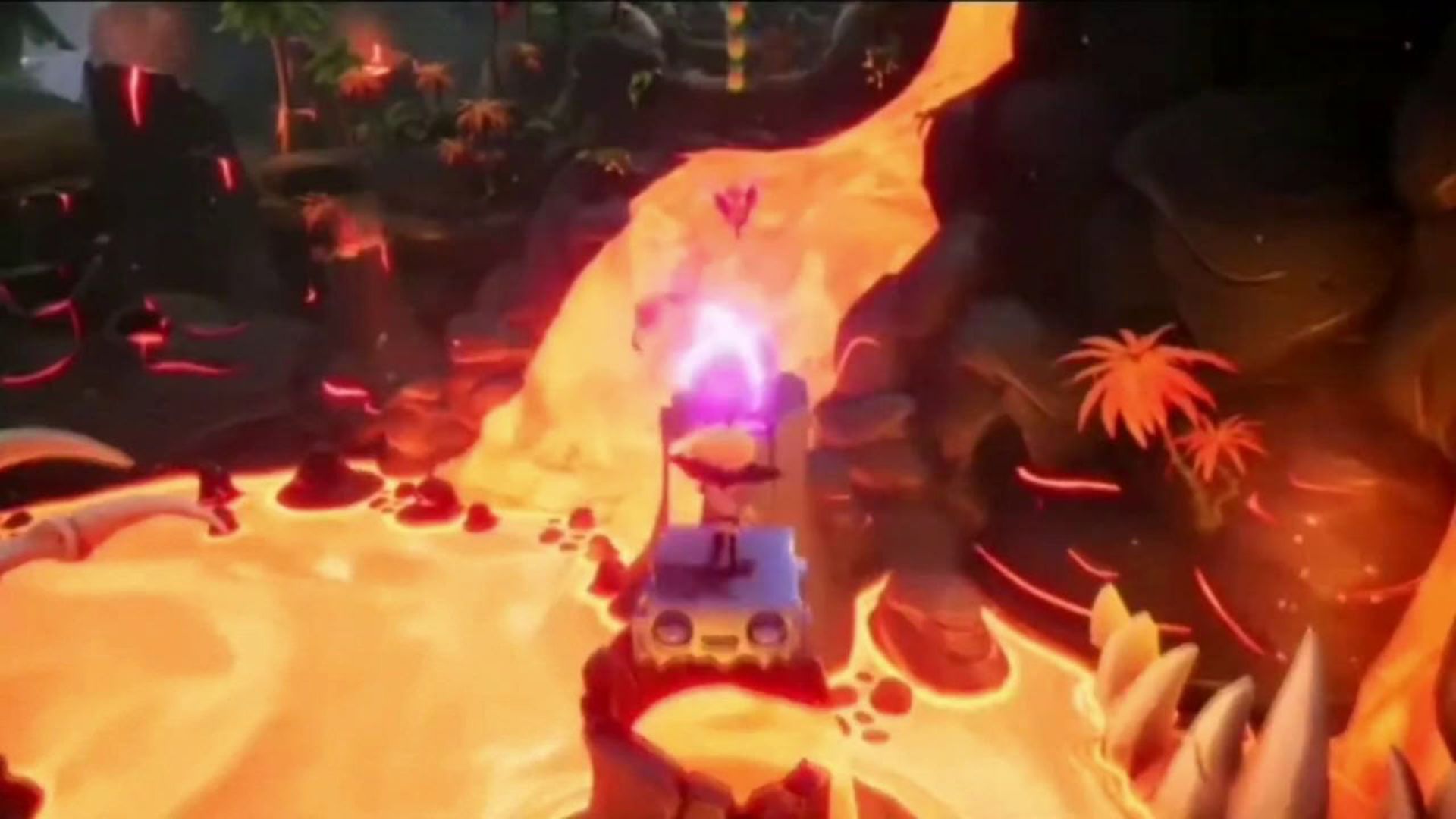 شخصیت کورتکس در محیط مذاب بازی Crash Bandicoot 4: It’s About Time