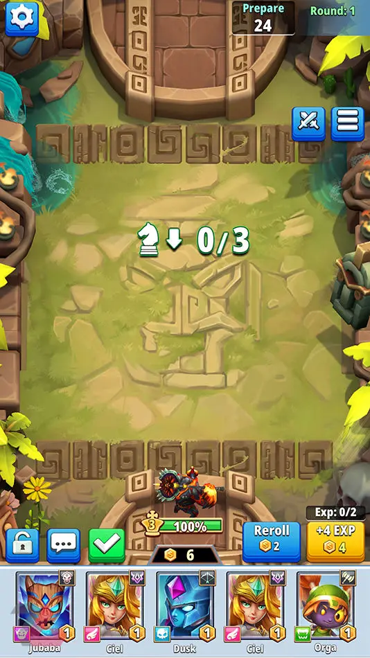 زمان مبارزه در راند اول بازی Auto Chess Legends