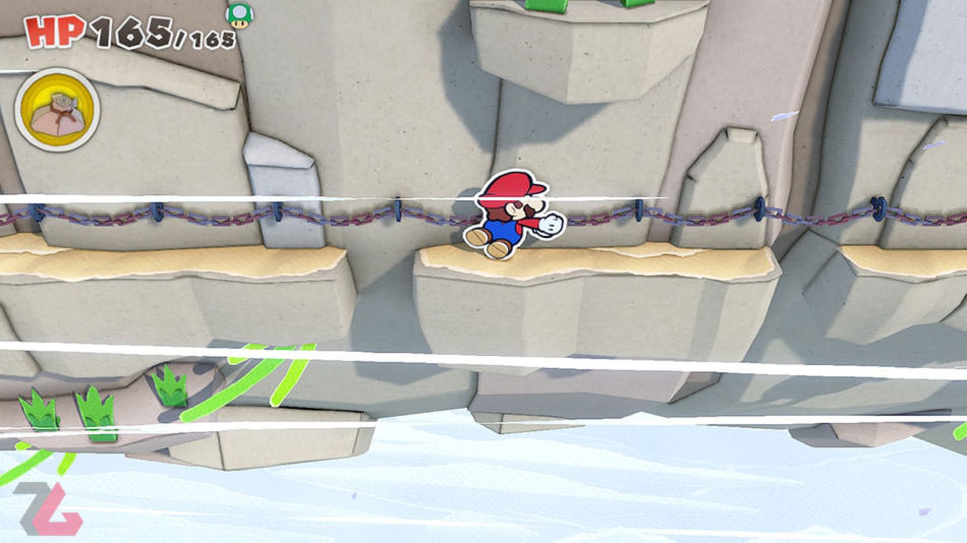 تلاش ماریو برای زنده ماندن درمقابل وزش باد در Paper Mario: The Origami King