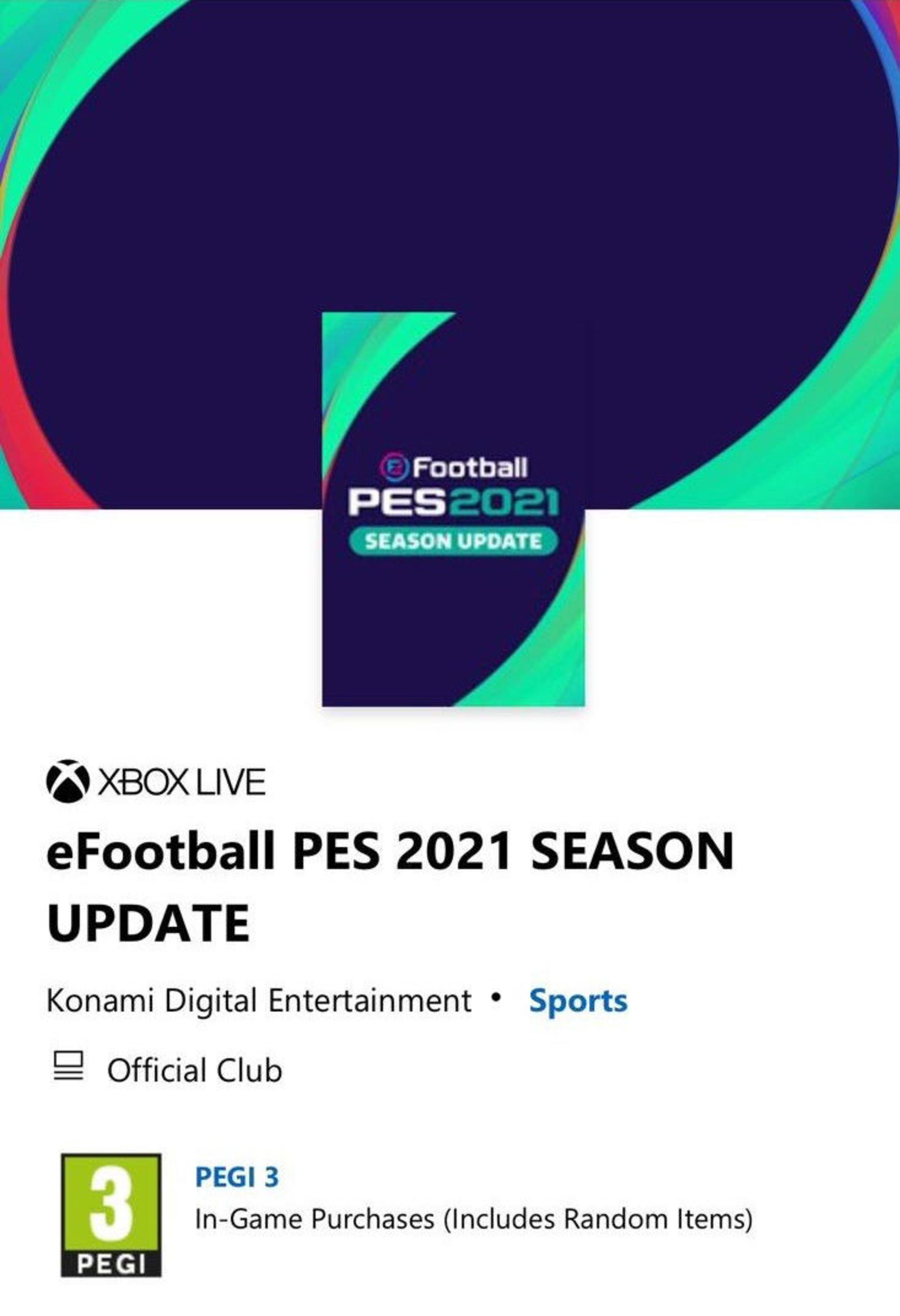 صفحه بازی eFootball PES 2021 در فروشگاه مایکروسافت