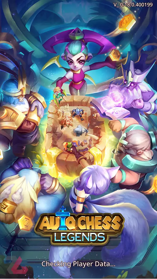 صفحه ورود بازی Auto Chess Legends با قهرمانان محبوب