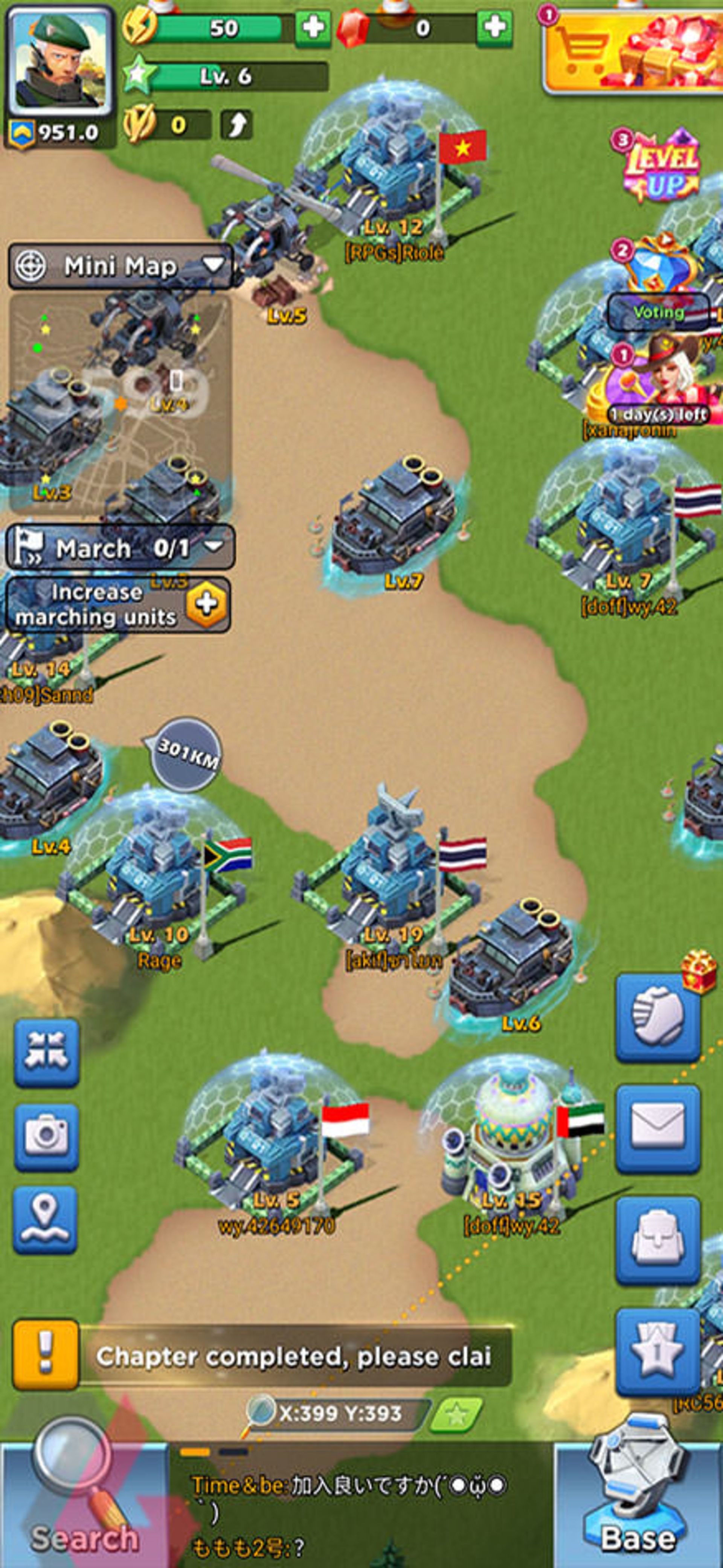 نقشه و پایگاه‌ها در بازی موبایل Top War: Battle Game