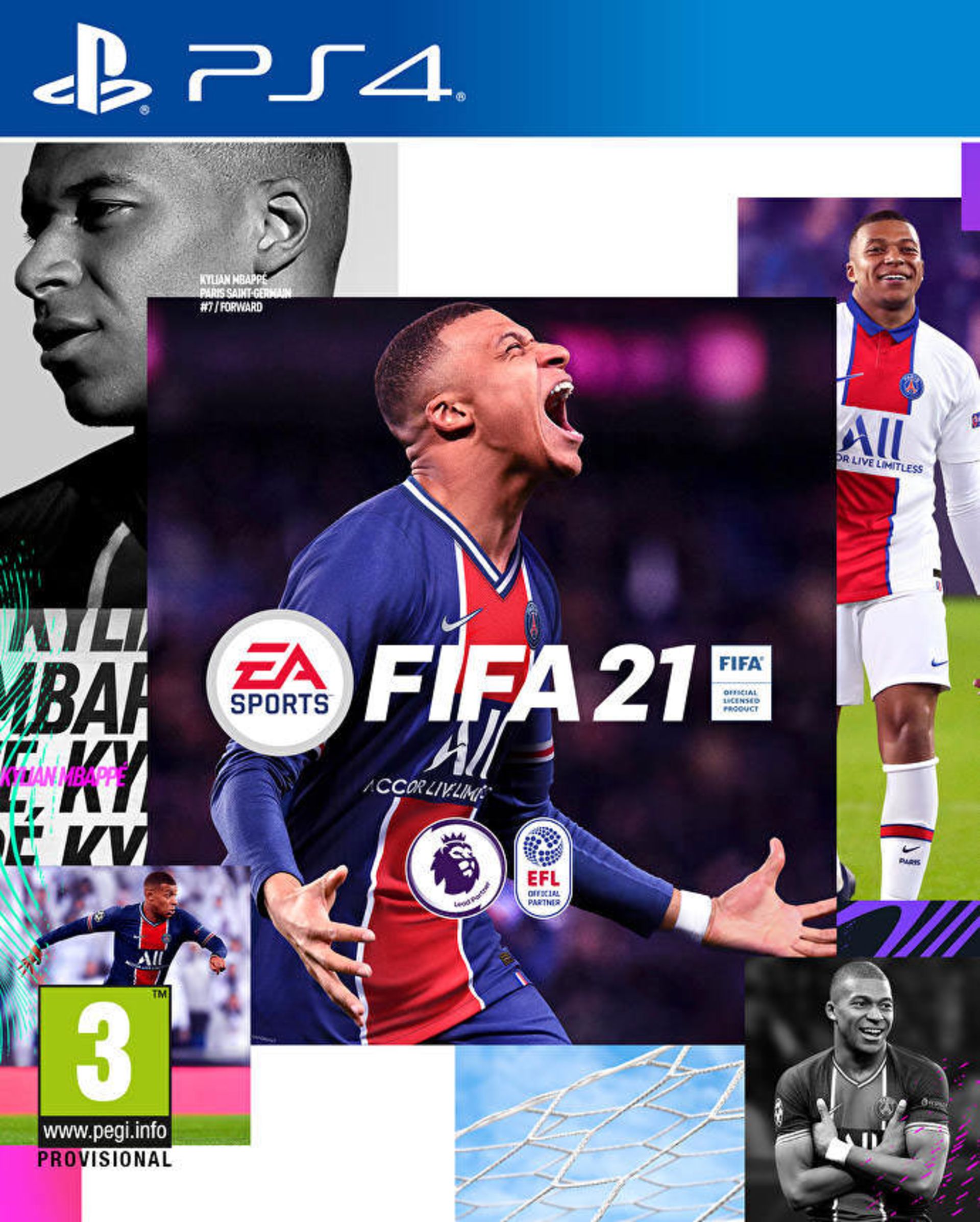 کیلیان امباپه به عنوان کاور روی جلد FIFA 21