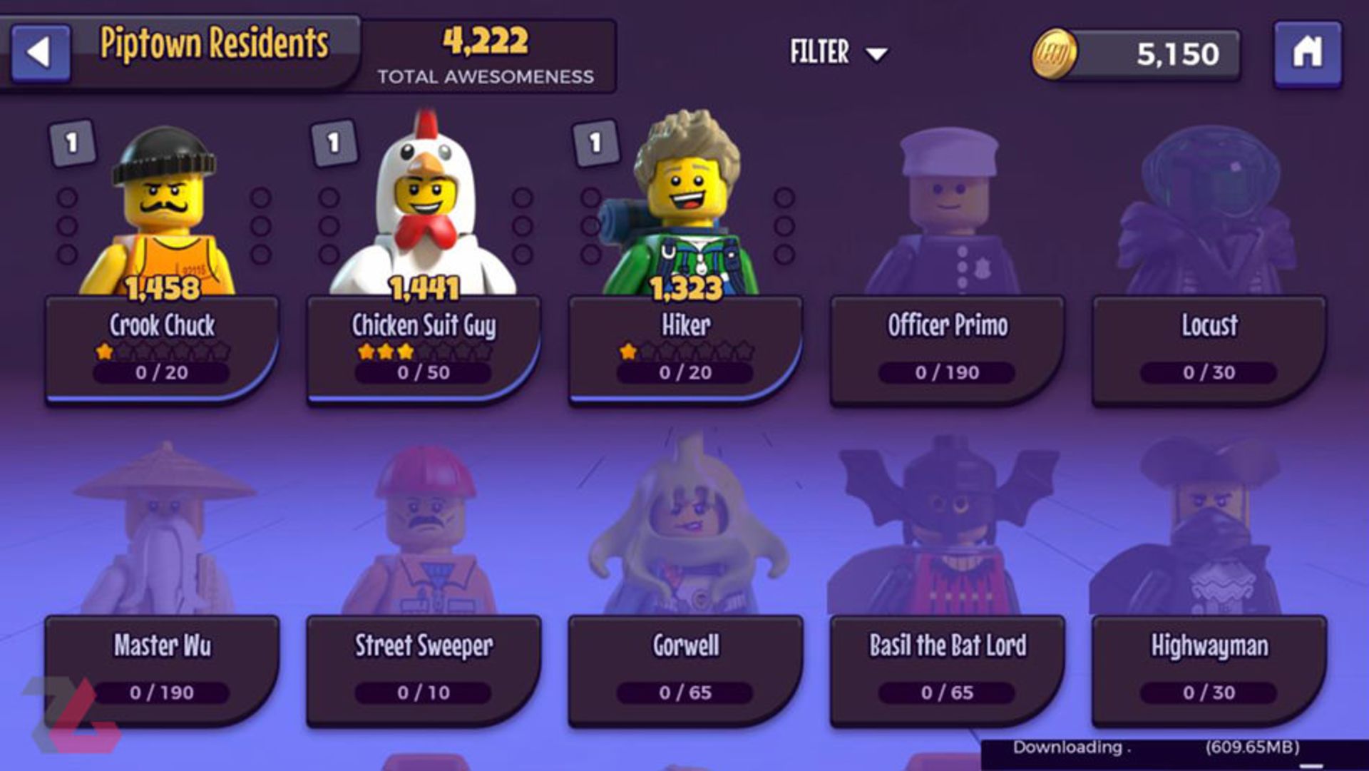 صفحه مربوط به شخصیت های بازی LEGO Legacy: Heroes Unboxed