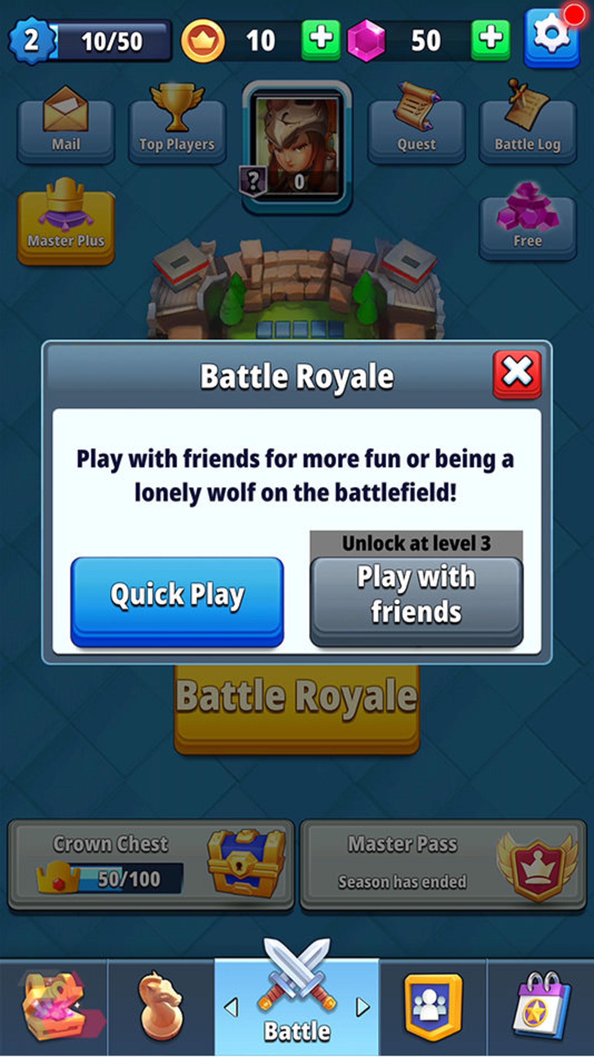 بخش انتخاب حالت های مبارزه بازی Auto Chess Legends
