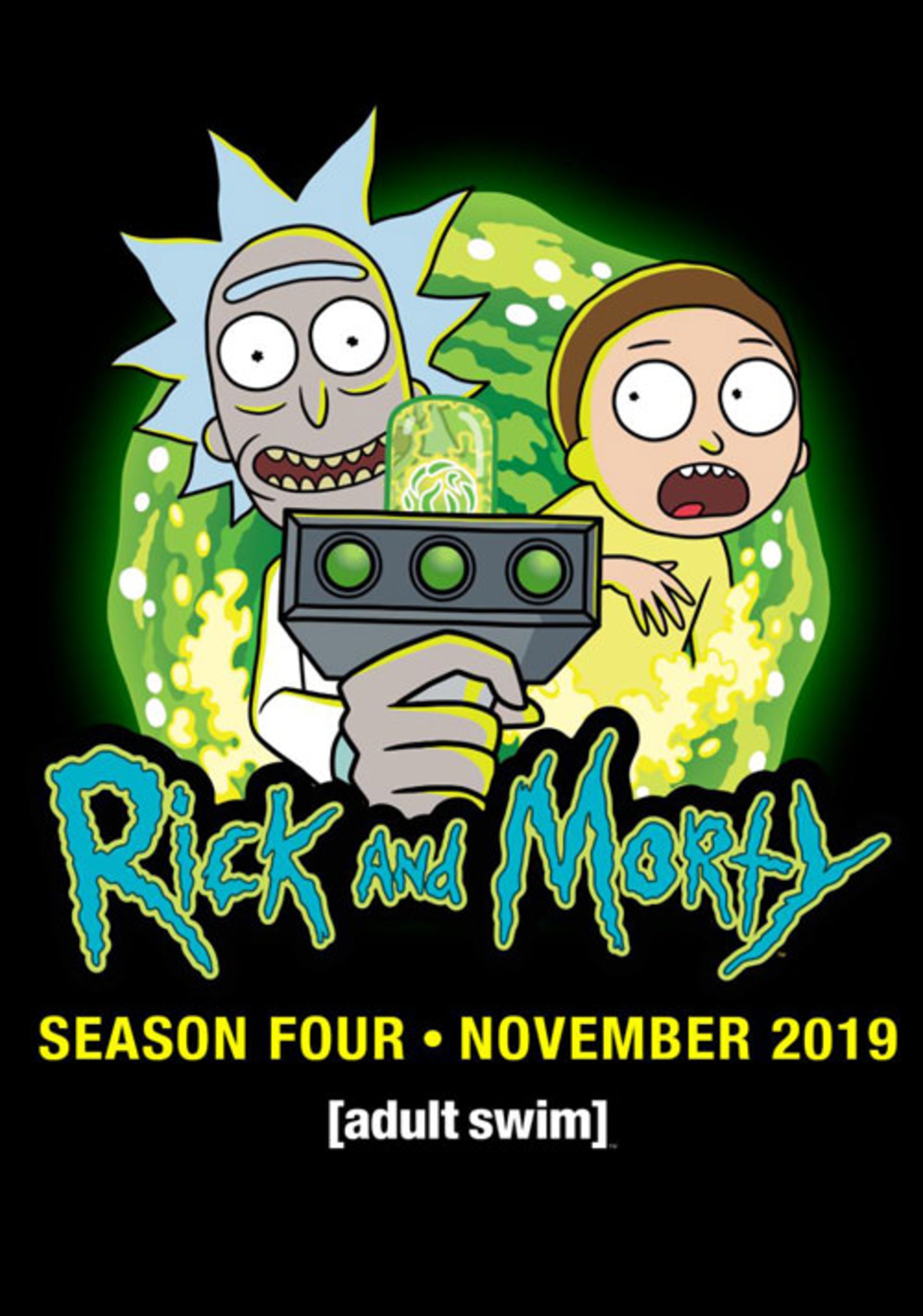 نمایی از پورتال گان در سریال rick and morty