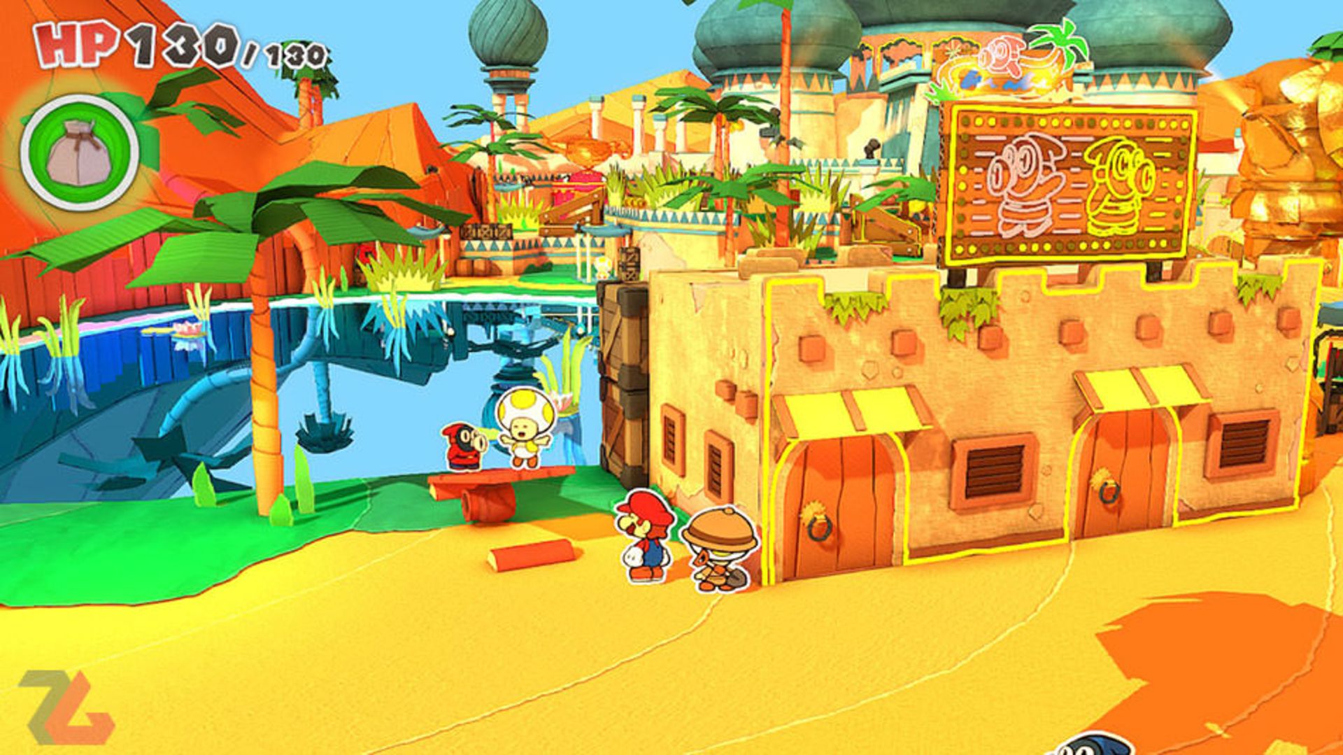 محیط کویری بازی Paper Mario: The Origami King