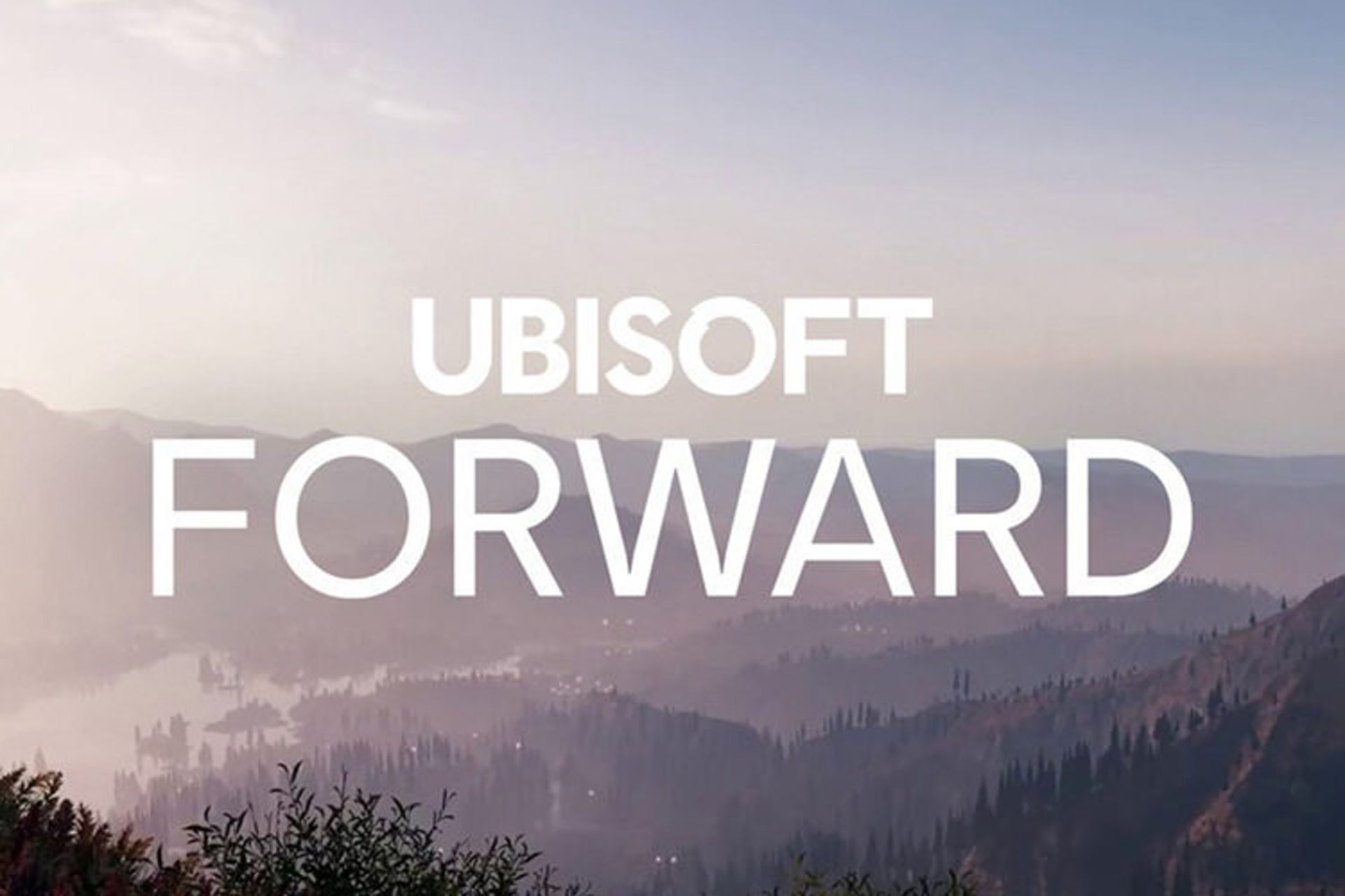 پوستر مراسم Ubisoft Forward با منظره کوه و دشت