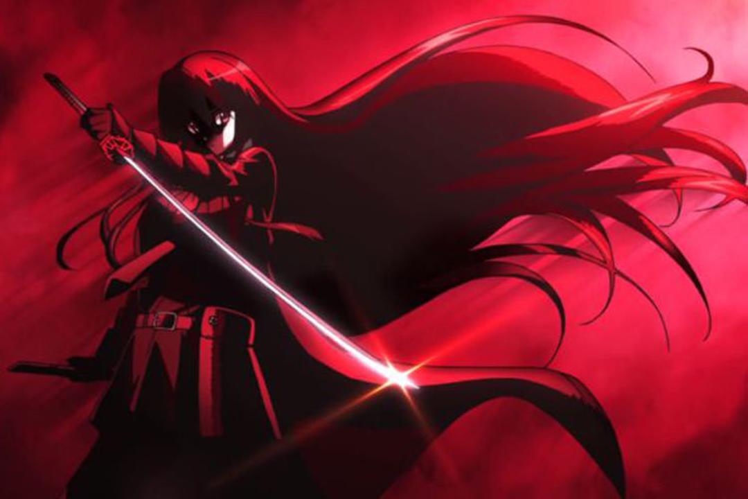 دختر با موهای بلند قرمز و شمشیر تیز در انیمه Akame ga Kill