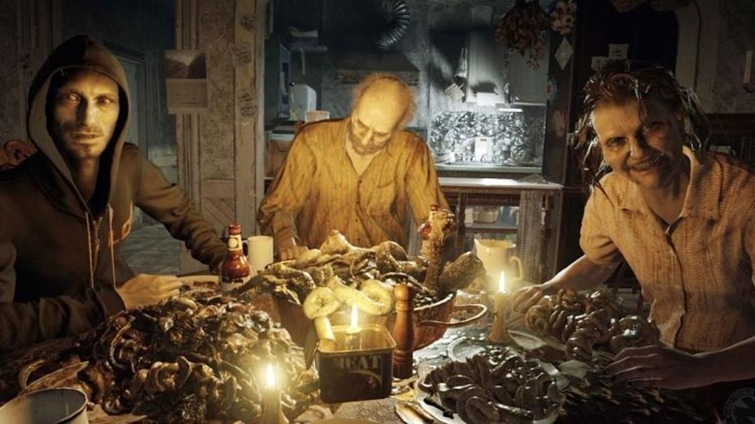 شخصیت های بازی Resident Evil 7 سر میز غذاخوری