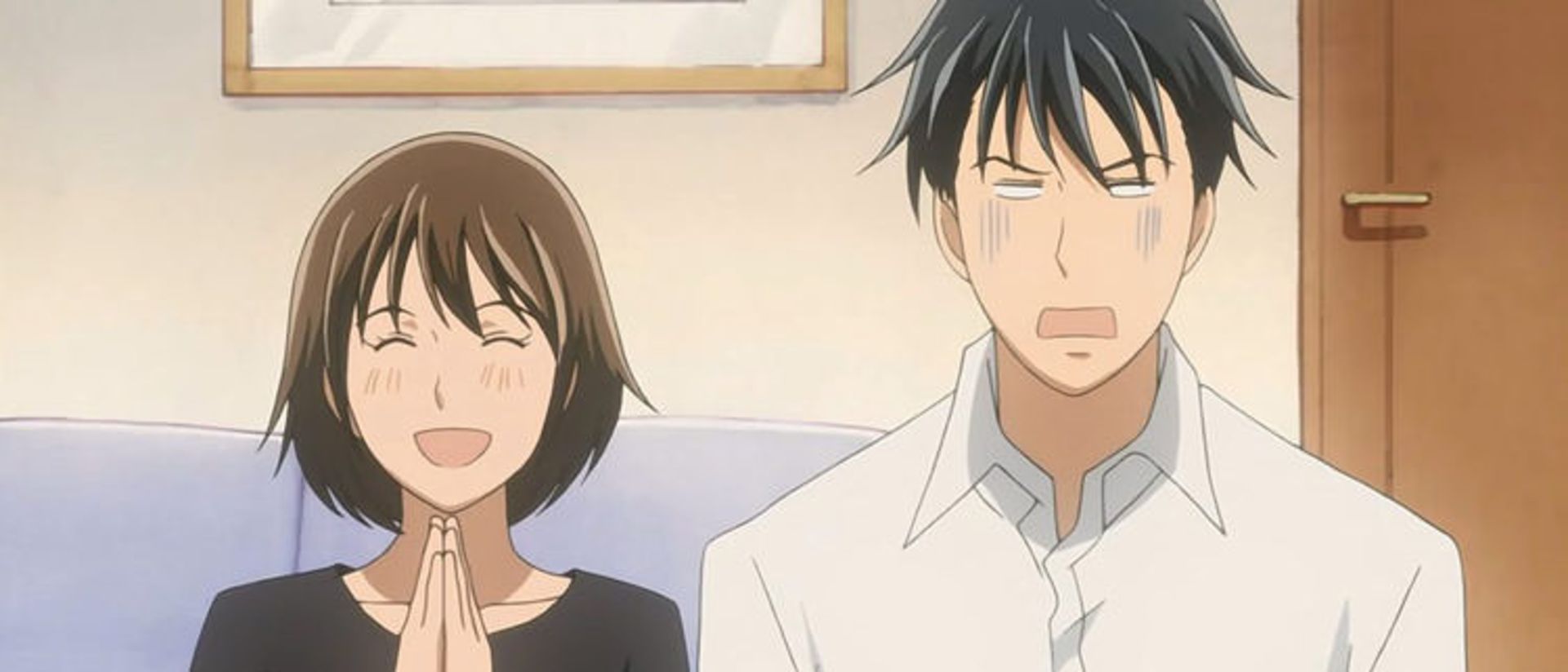 پسر با پیراهن سفید و دختر با بلوز سیاه در انیمه Nodame Cantabile